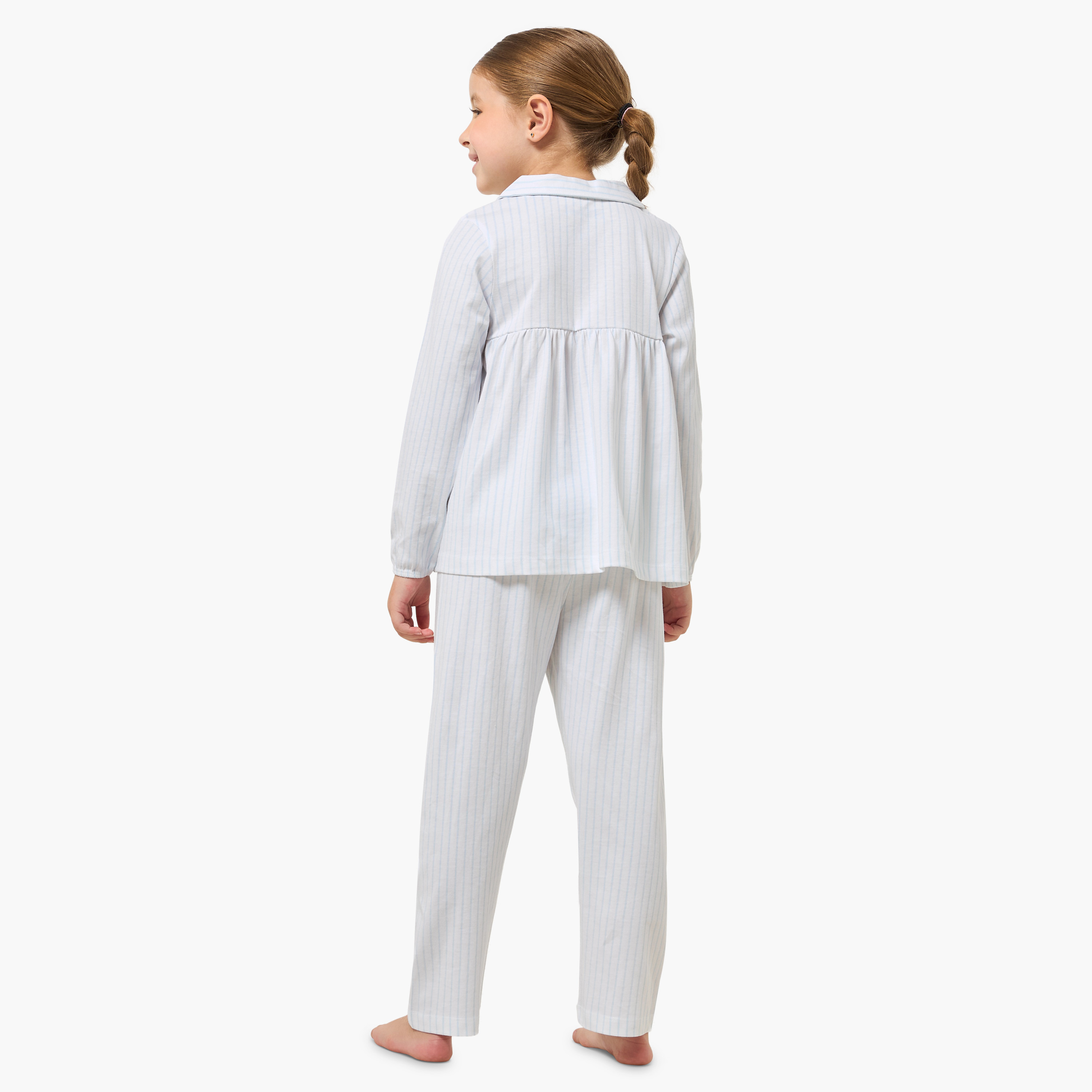 طقم بيجاما قطن بطبعات آنجل وستيتش وياقة بيتر بان وأكمام طويلة من ديزني-baby-girls-clothing-nightwear-pyjamasets-image-3