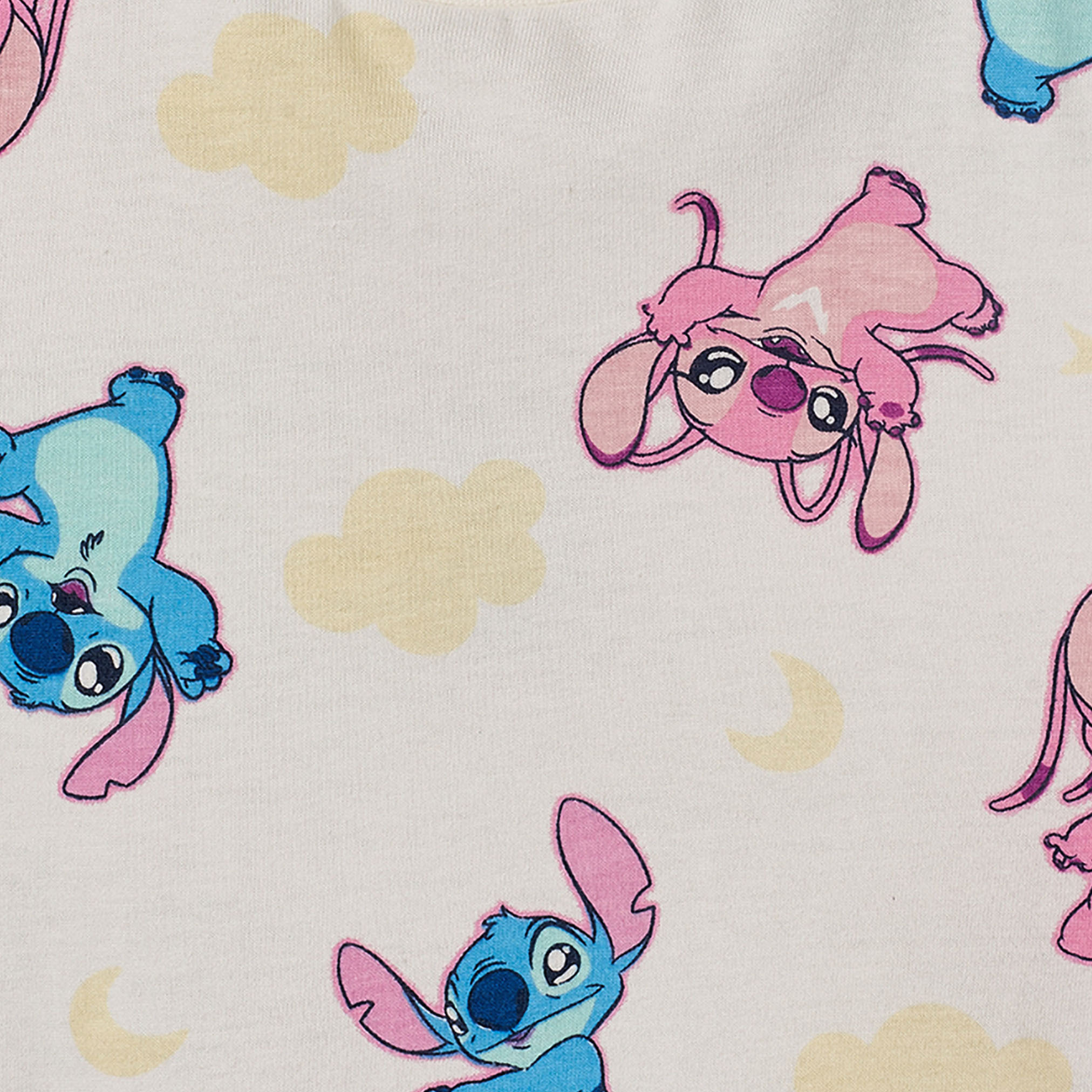 Pack of 2 Disney Cotton Crew Neck Long Sleeves Pyjama Set with Stitch and Angel Print-girls-clothing-nightwear-image-9