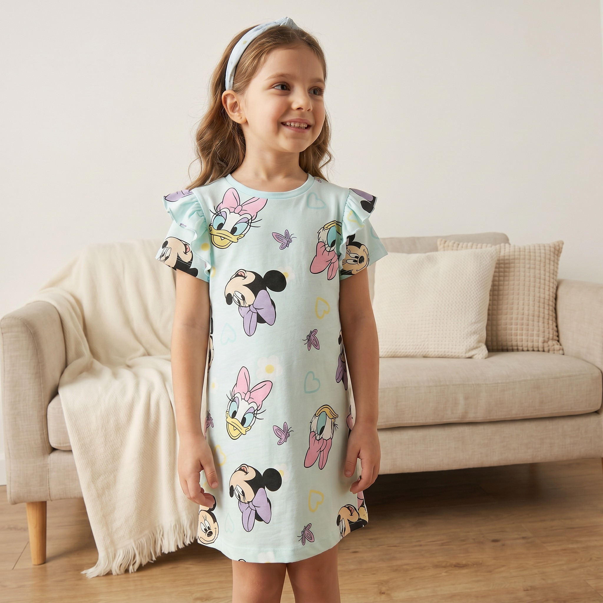 Pack of 2 Disney Cotton Round Neck Short Sleeves Sleepshirts with Minnie Mouse and Daisy Duck Print-girls-clothing-nightwear-image-2