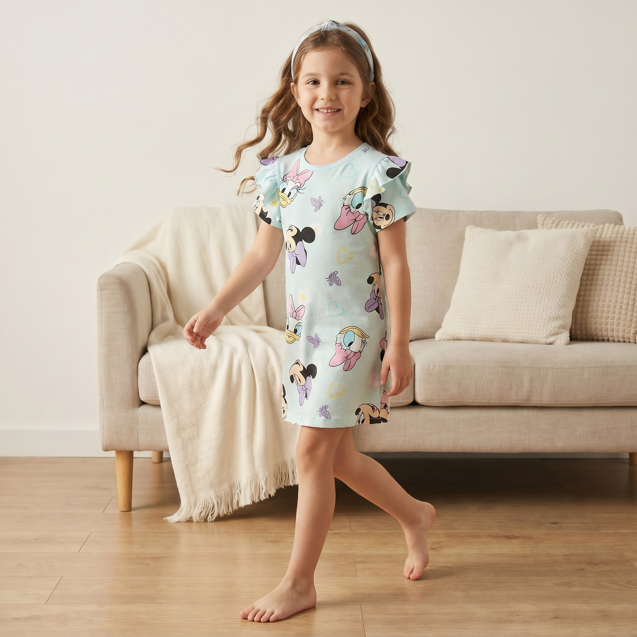 Pack of 2 Disney Cotton Round Neck Short Sleeves Sleepshirts with Minnie Mouse and Daisy Duck Print-girls-clothing-nightwear-image-4