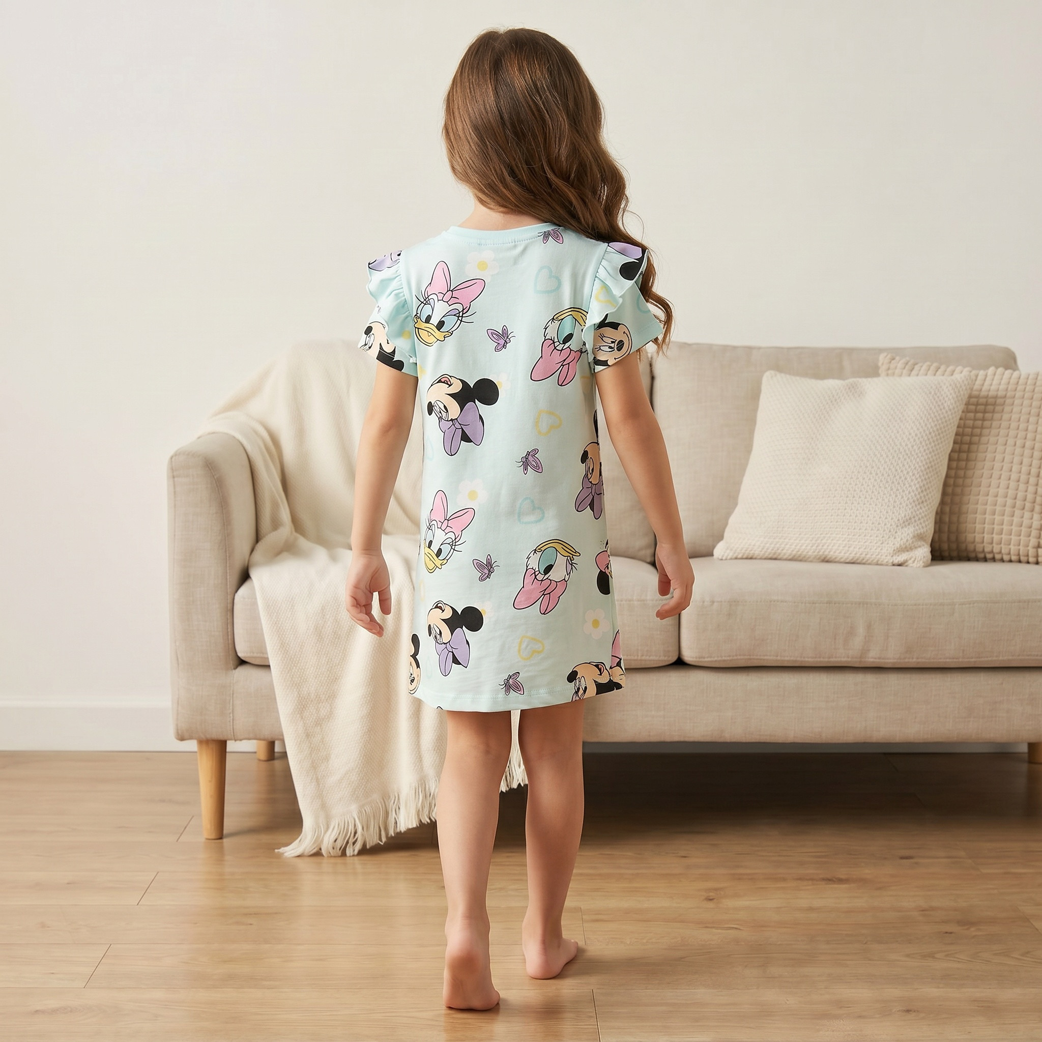 Pack of 2 Disney Cotton Round Neck Short Sleeves Sleepshirts with Minnie Mouse and Daisy Duck Print-girls-clothing-nightwear-image-6