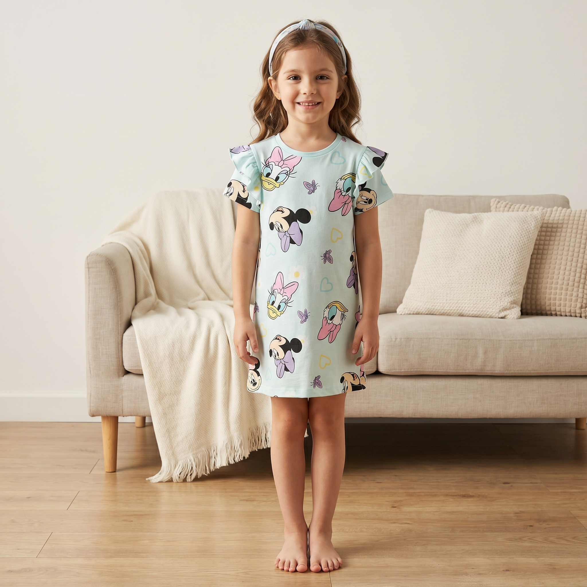 Pack of 2 Disney Cotton Round Neck Short Sleeves Sleepshirts with Minnie Mouse and Daisy Duck Print-girls-clothing-nightwear-image-7