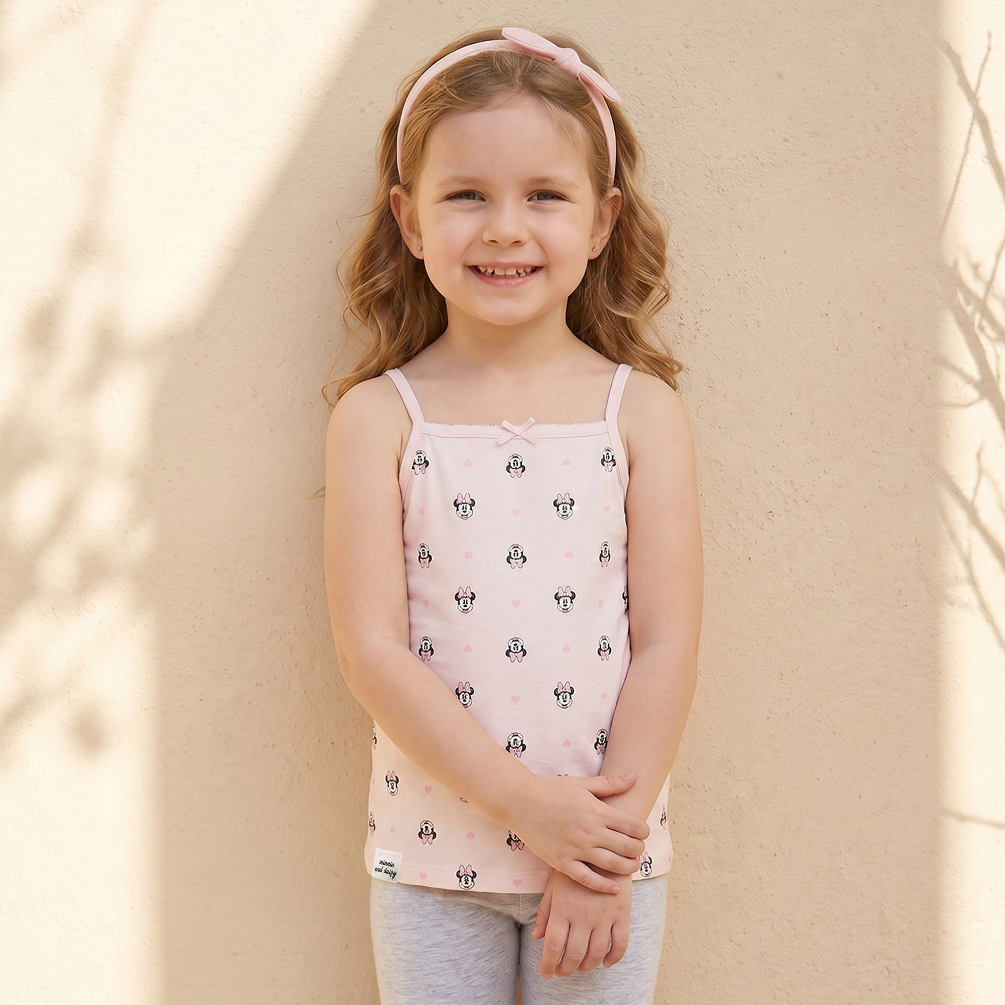 Pack of 3 Disney Cotton Round Neck Vests with Minnie Mouse Print-girls-clothing-innerwear-vests-image-2