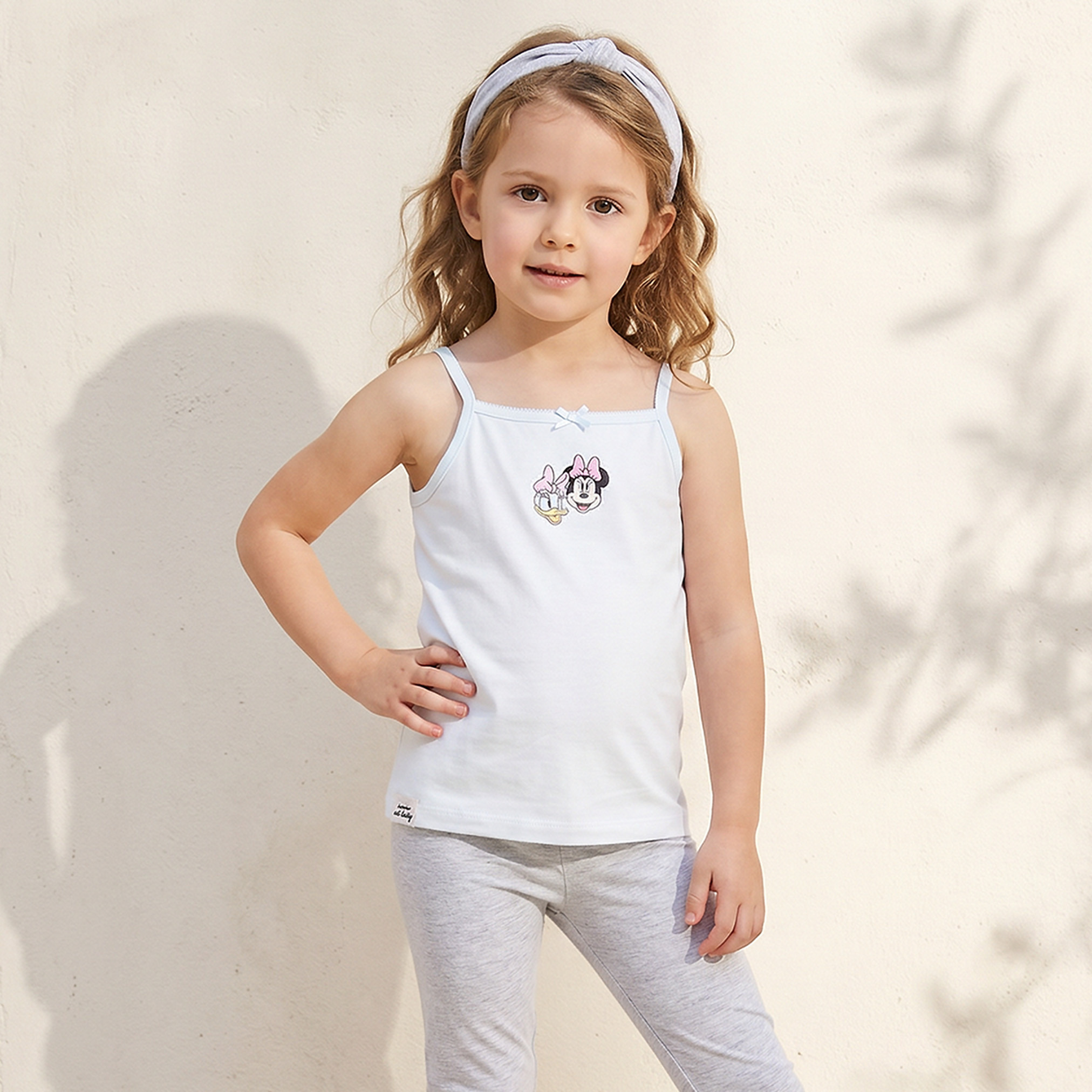 Pack of 3 Disney Cotton Round Neck Vests with Minnie Mouse Print-girls-clothing-innerwear-vests-image-3