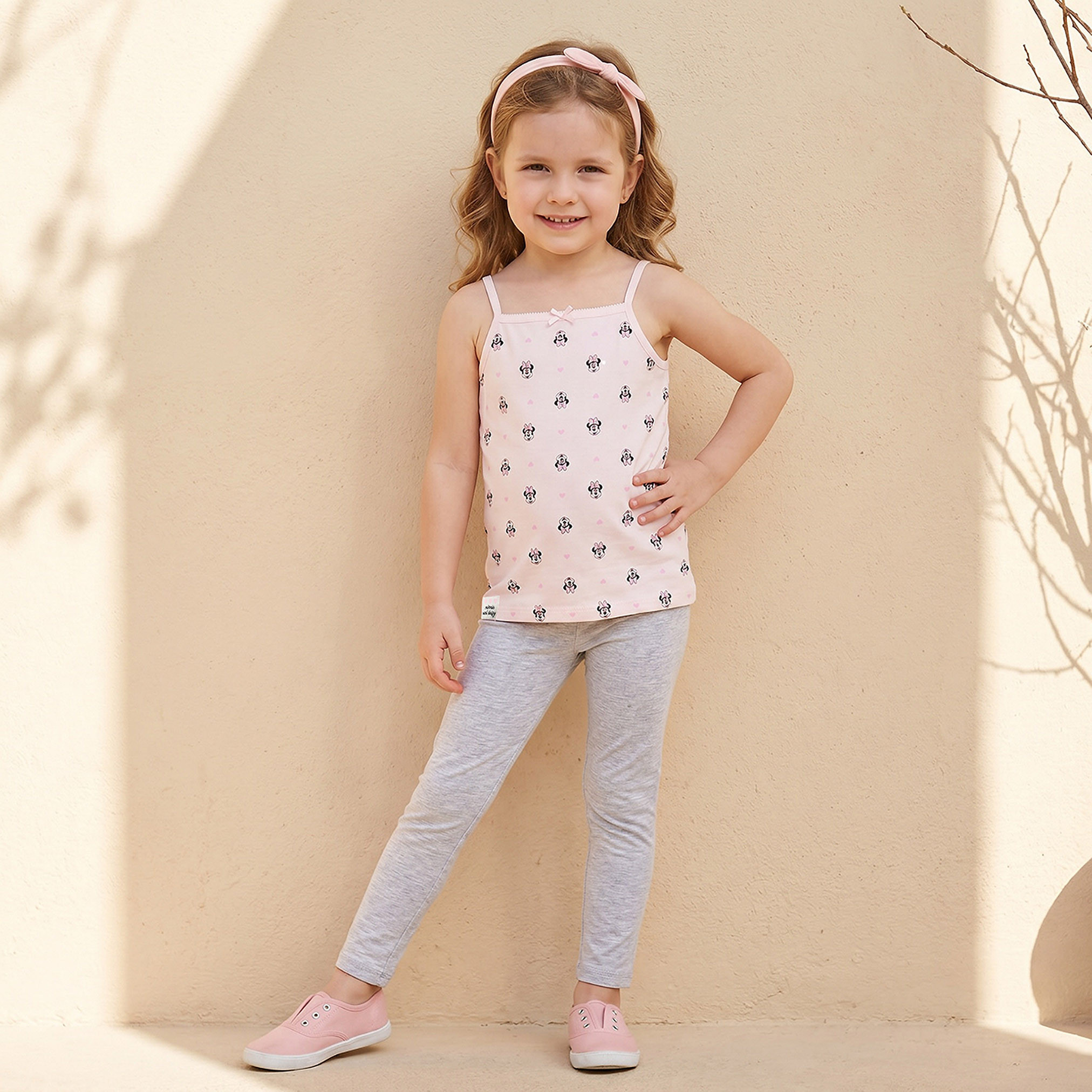 Pack of 3 Disney Cotton Round Neck Vests with Minnie Mouse Print-girls-clothing-innerwear-vests-image-5