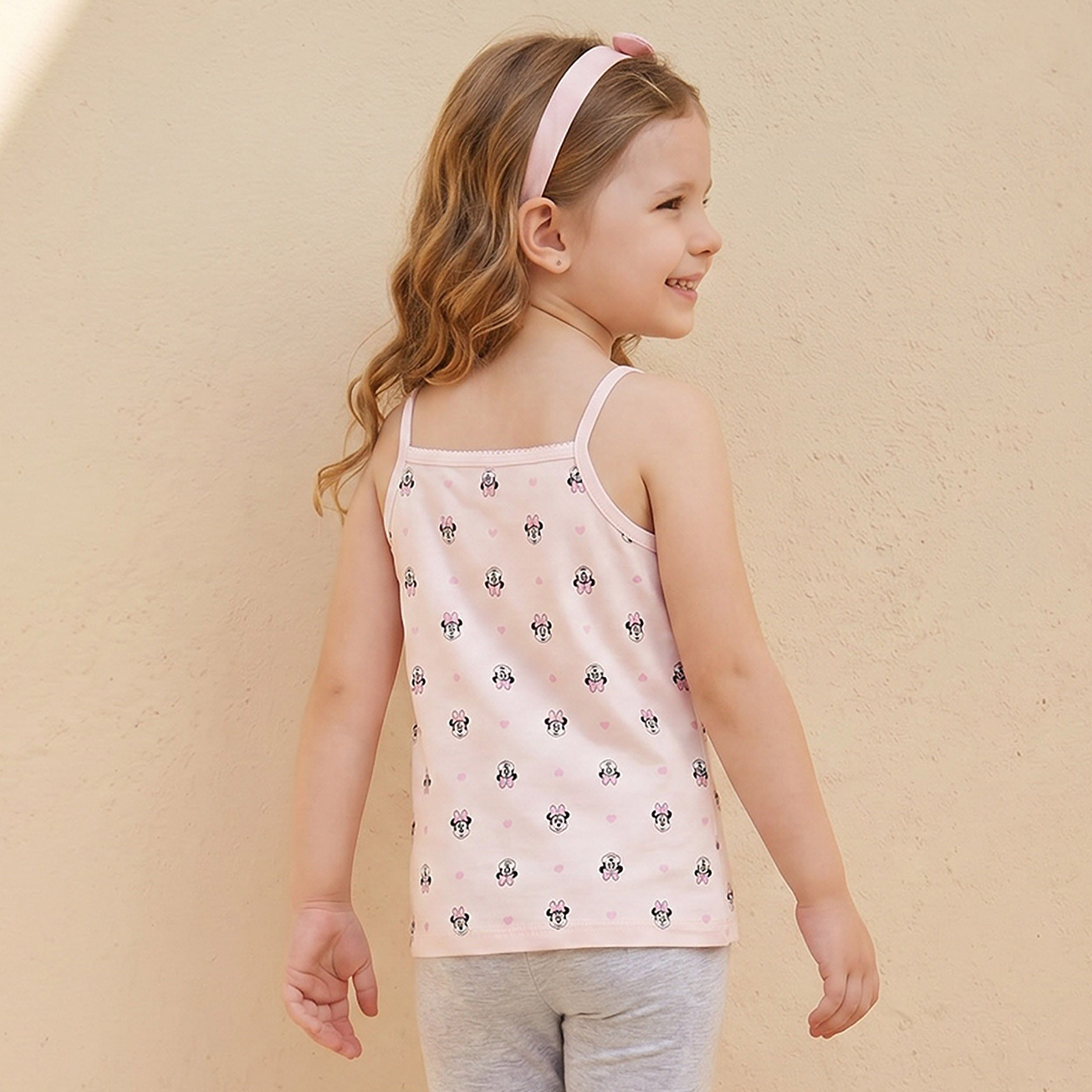 Pack of 3 Disney Cotton Round Neck Vests with Minnie Mouse Print-girls-clothing-innerwear-vests-image-6