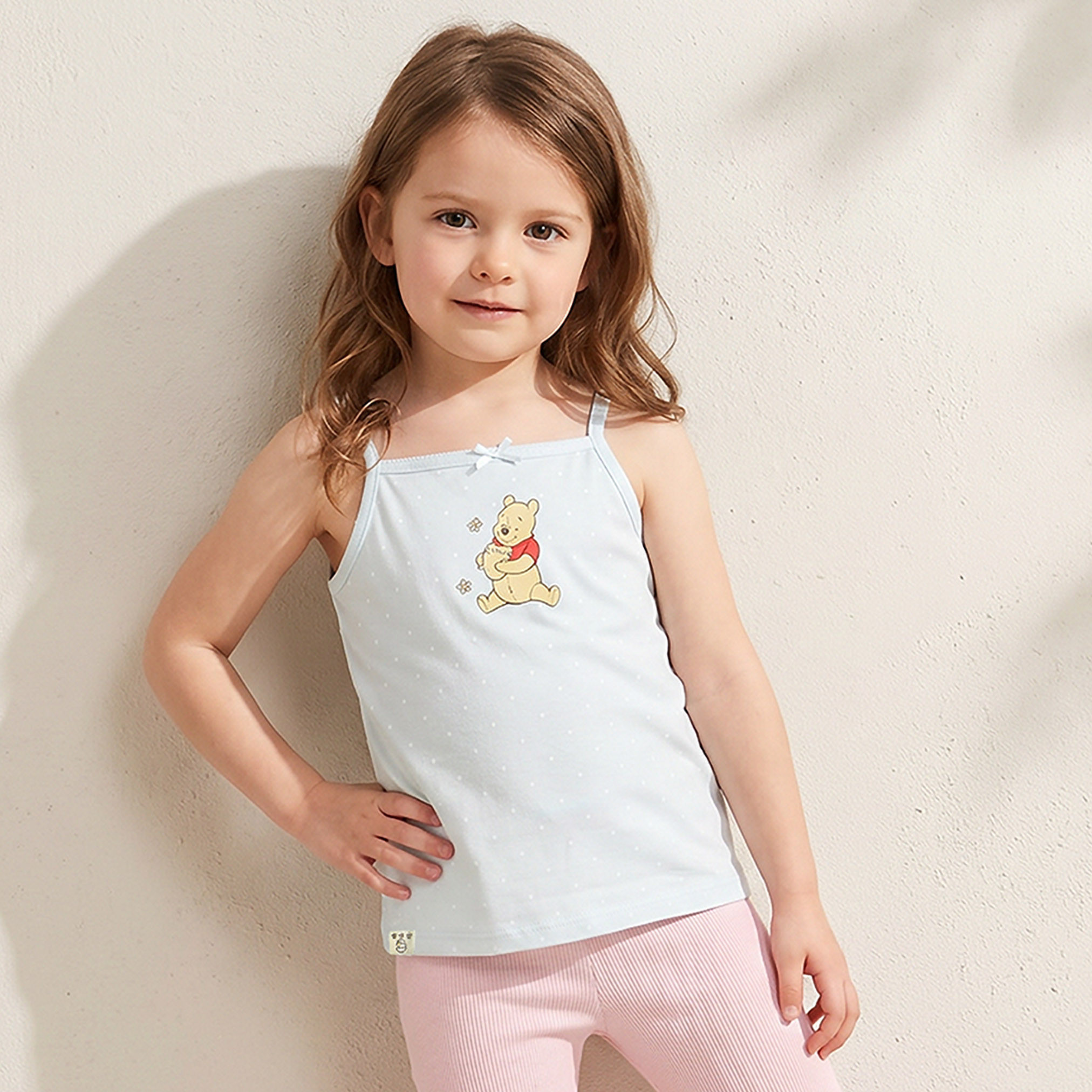 طقم من 2 فيست قطن بحمالات كتف وطبعات ويني ذا بوه من ديزني-girls-clothing-innerwear-vests-image-3
