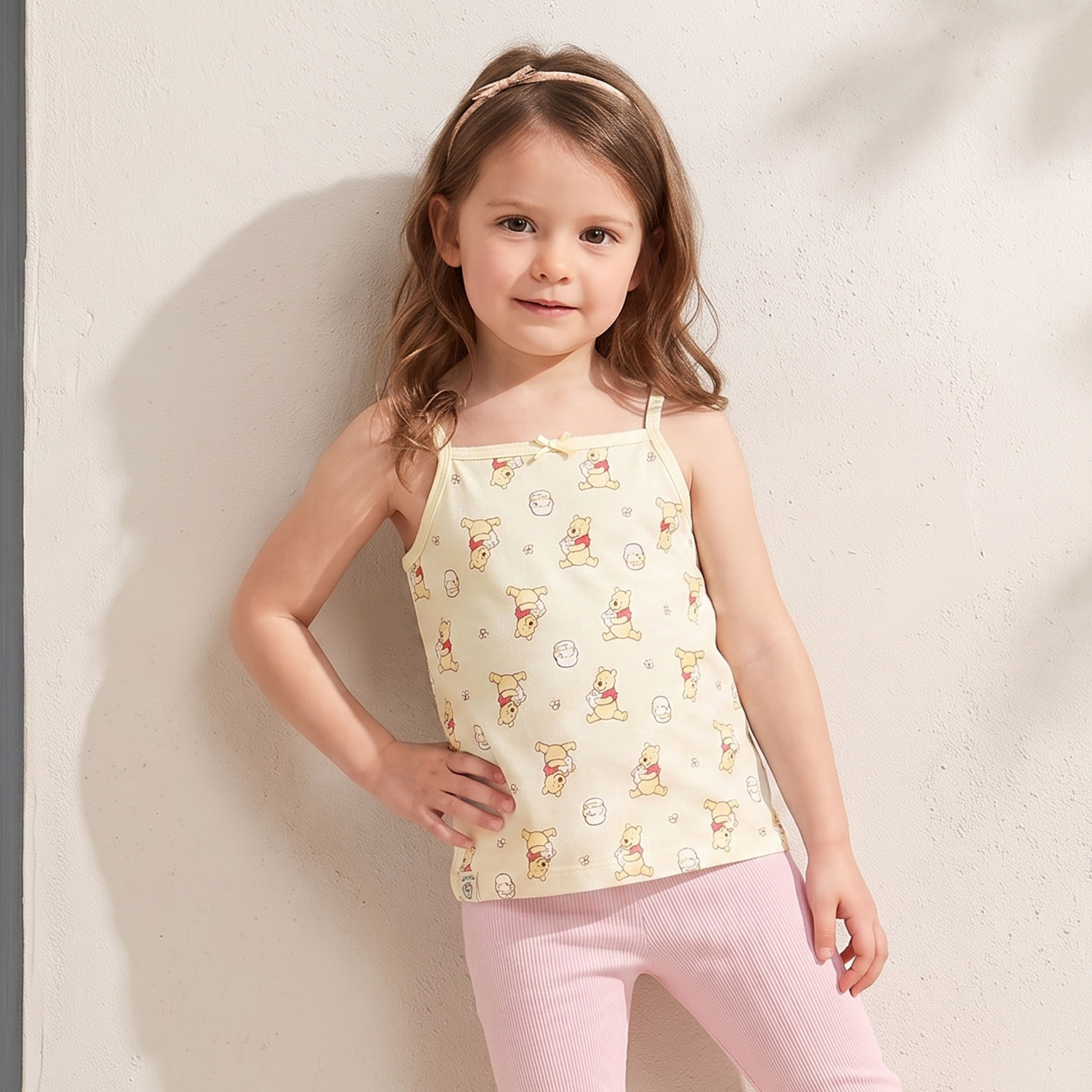 طقم من 2 فيست قطن بحمالات كتف وطبعات ويني ذا بوه من ديزني-girls-clothing-innerwear-vests-image-4