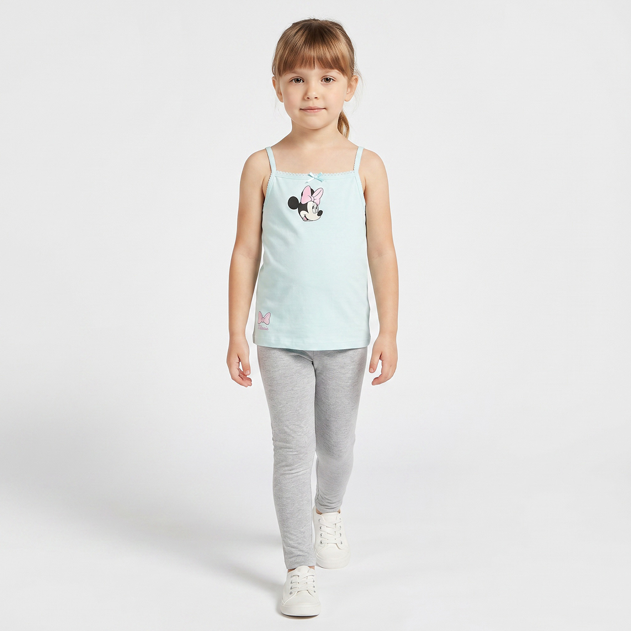 طقم فيست قطن بياقة مربعة بطبعات ميني ماوس وديزي داك من ديزني - عبوة من 3 قطع-girls-clothing-innerwear-vests-image-5