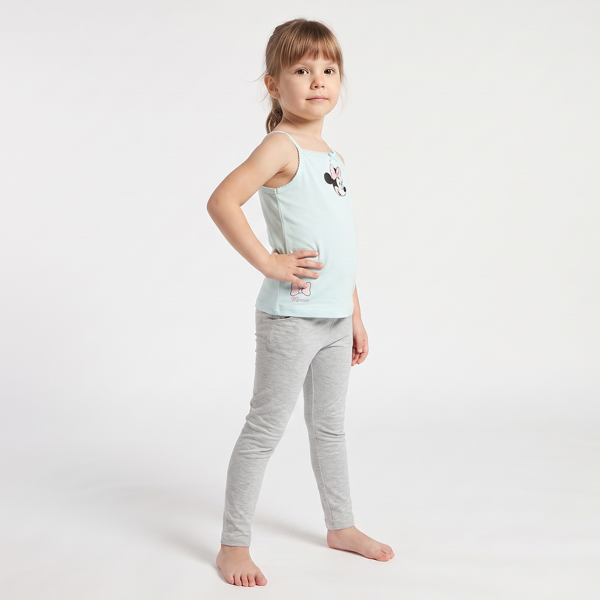 طقم فيست قطن بياقة مربعة بطبعات ميني ماوس وديزي داك من ديزني - عبوة من 3 قطع-girls-clothing-innerwear-vests-image-9