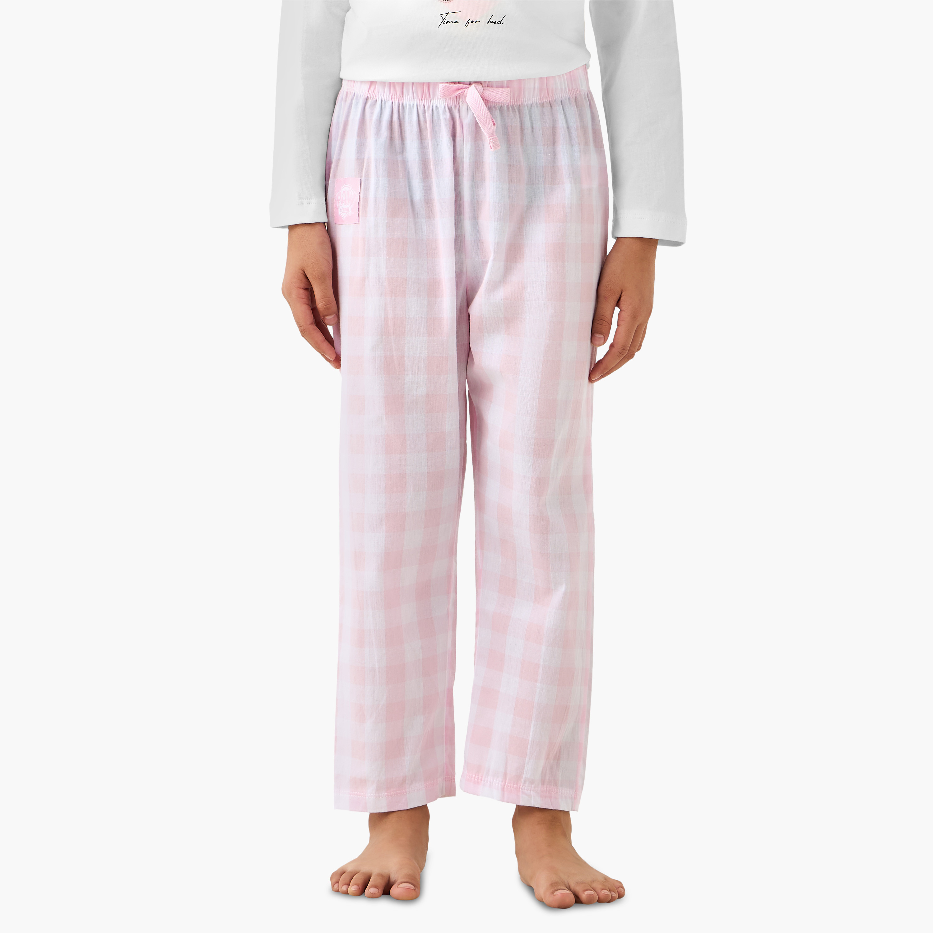 طقم بيجاما قطن بياقة مستديرة وأكمام طويلة وطبعات-baby-girls-clothing-nightwear-pyjamasets-image-4