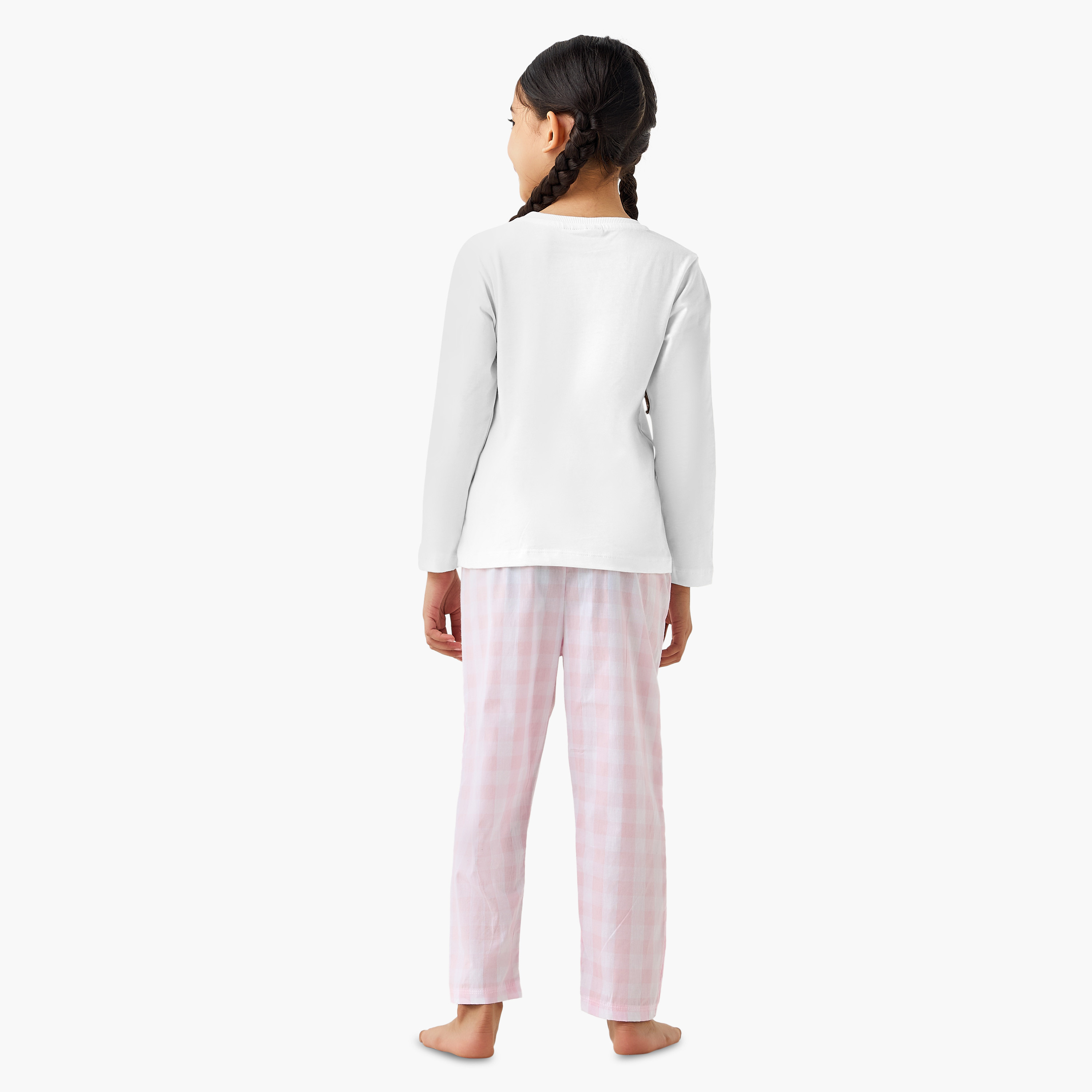 طقم بيجاما قطن بياقة مستديرة وأكمام طويلة وطبعات-baby-girls-clothing-nightwear-pyjamasets-image-3