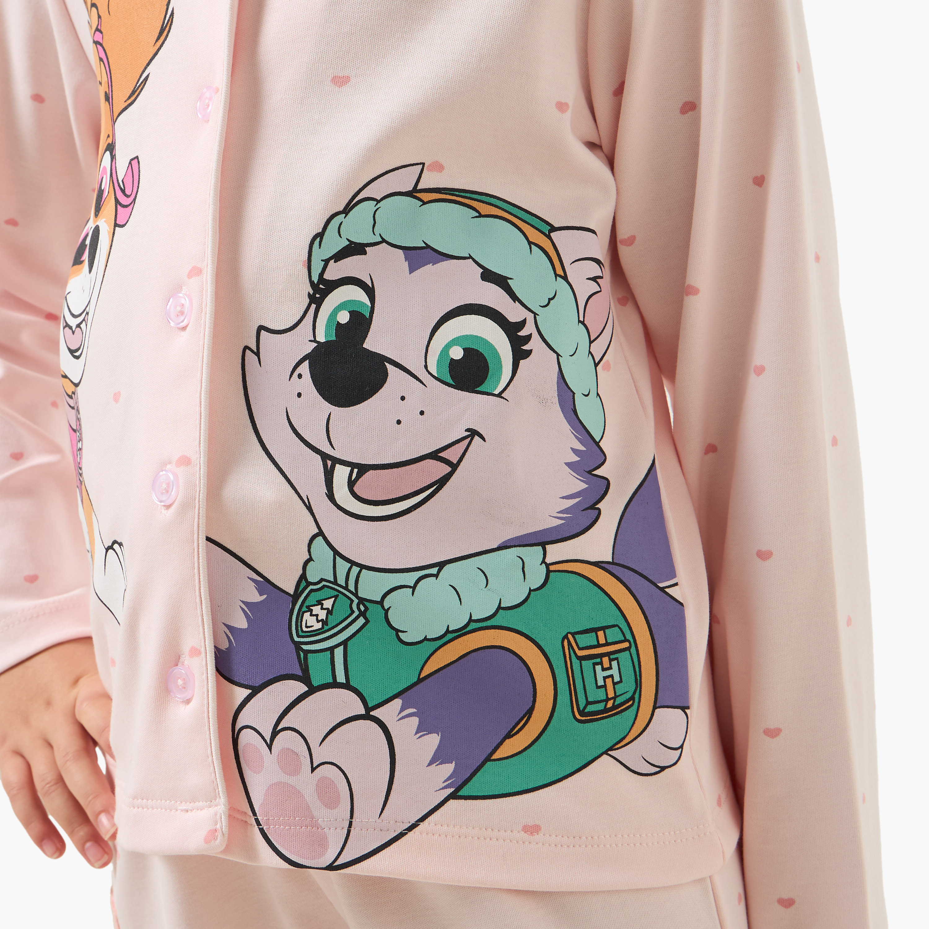 Cotton Collared Long Sleeves Pyjama Set with PAW Patrol Print-baby-girls-clothing-nightwear-pyjamasets-image-4