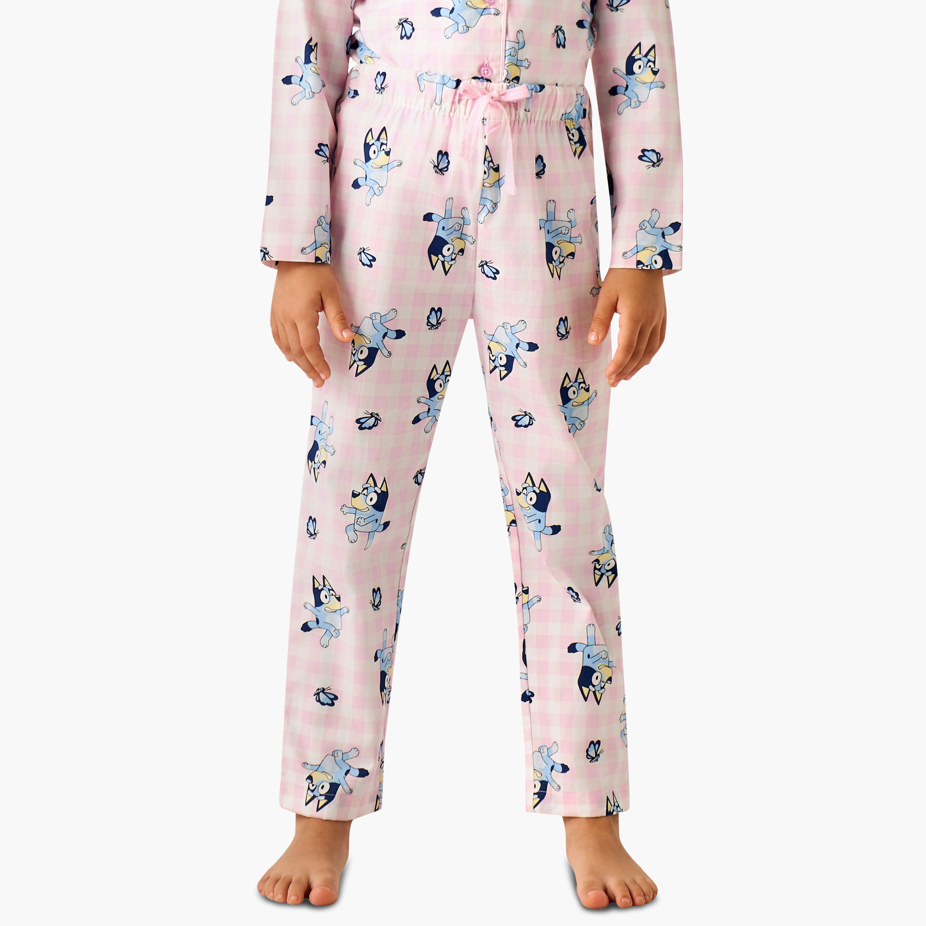 Bluey Cotton Collared Long Sleeves Pyjama Set with Bluey Print-baby-girls-clothing-nightwear-pyjamasets-image-4