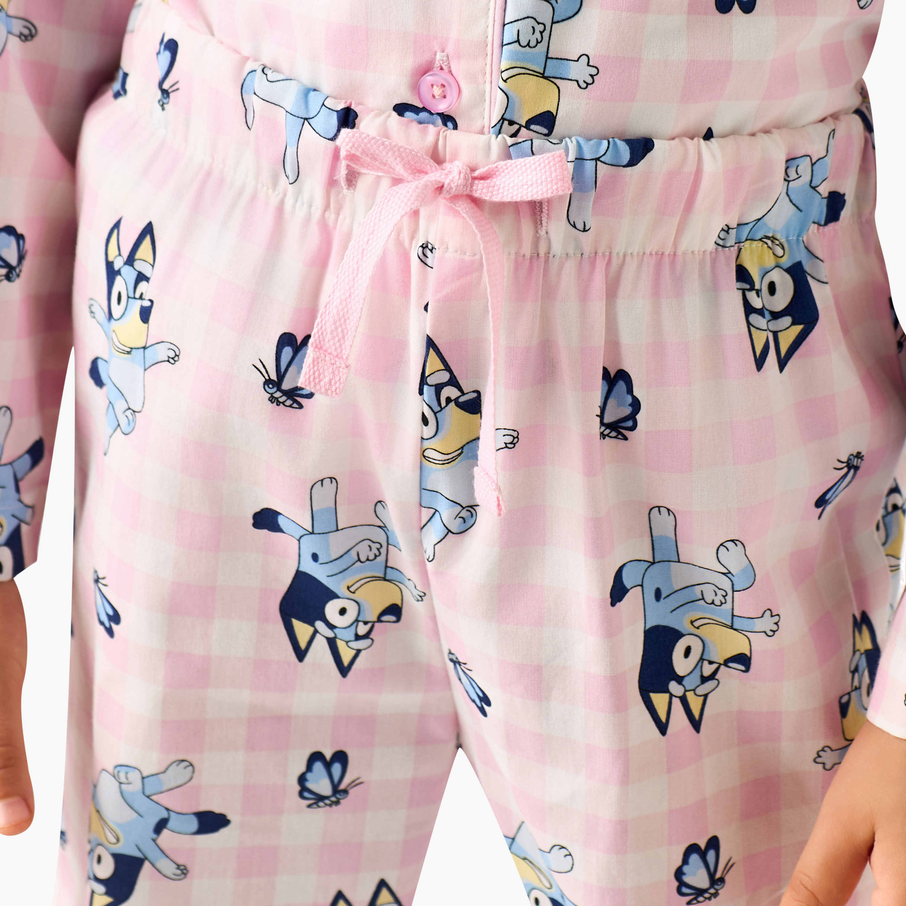 Bluey Cotton Collared Long Sleeves Pyjama Set with Bluey Print-baby-girls-clothing-nightwear-pyjamasets-image-6