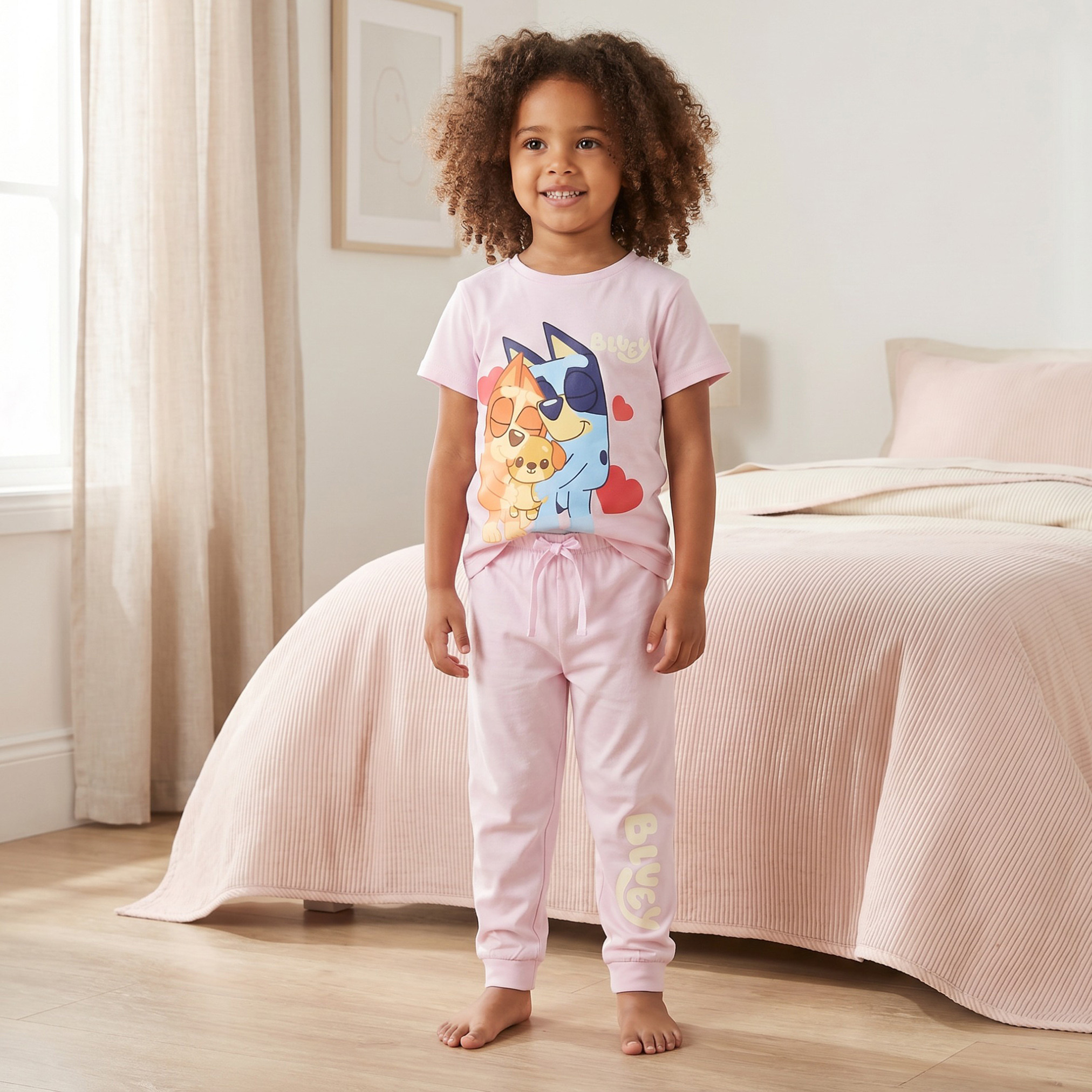 Pack of 2 Bluey Cotton Crew Neck Short Sleeves Pyjama Set with Print-baby-girls-clothing-nightwear-pyjamasets-image-3