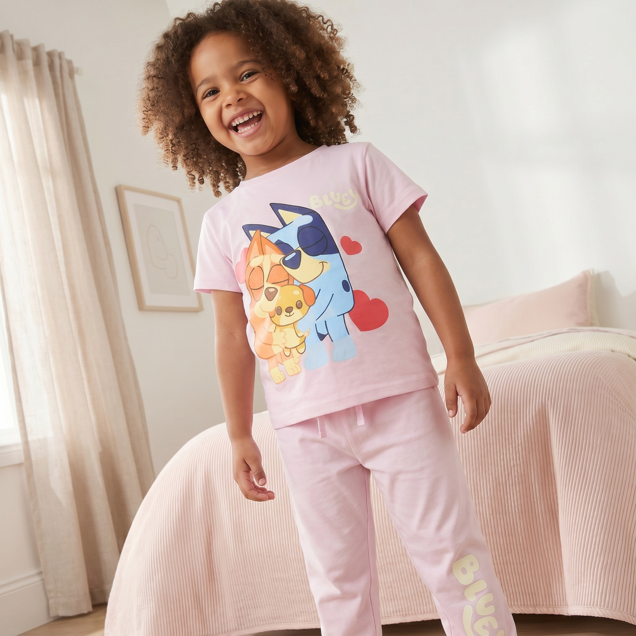 Pack of 2 Bluey Cotton Crew Neck Short Sleeves Pyjama Set with Print-baby-girls-clothing-nightwear-pyjamasets-image-4
