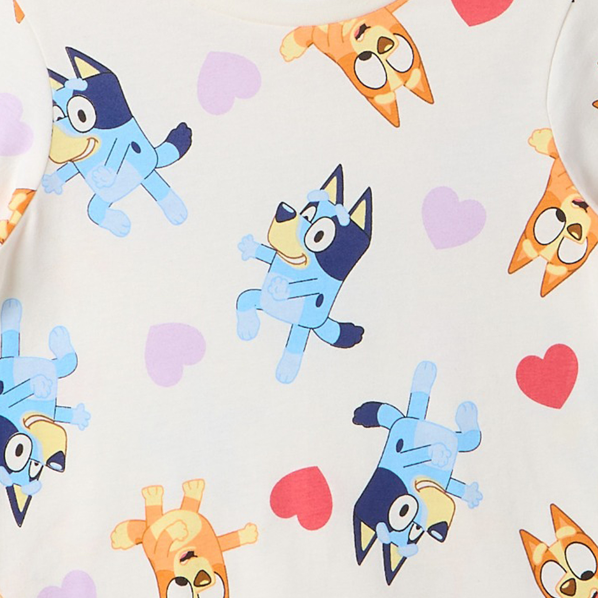 Pack of 2 Bluey Cotton Crew Neck Short Sleeves Pyjama Set with Print-baby-girls-clothing-nightwear-pyjamasets-image-8