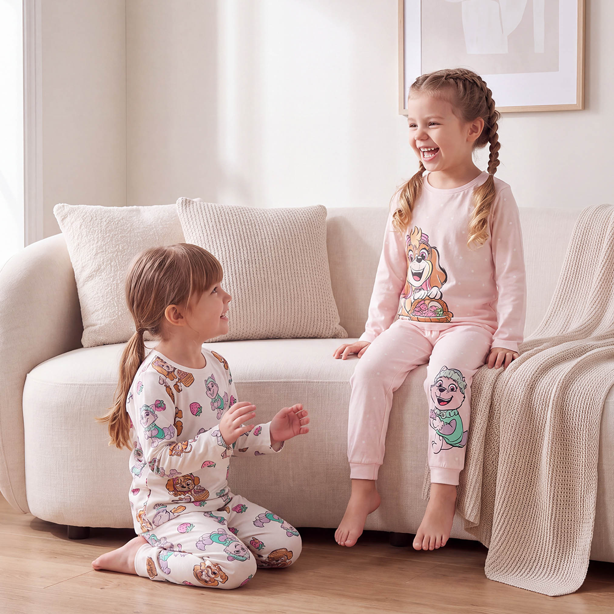 Pack of 2 Cotton Crew Neck Long Sleeves Pyjama Set with PAW Patrol Print-girls-clothing-nightwear-image-1