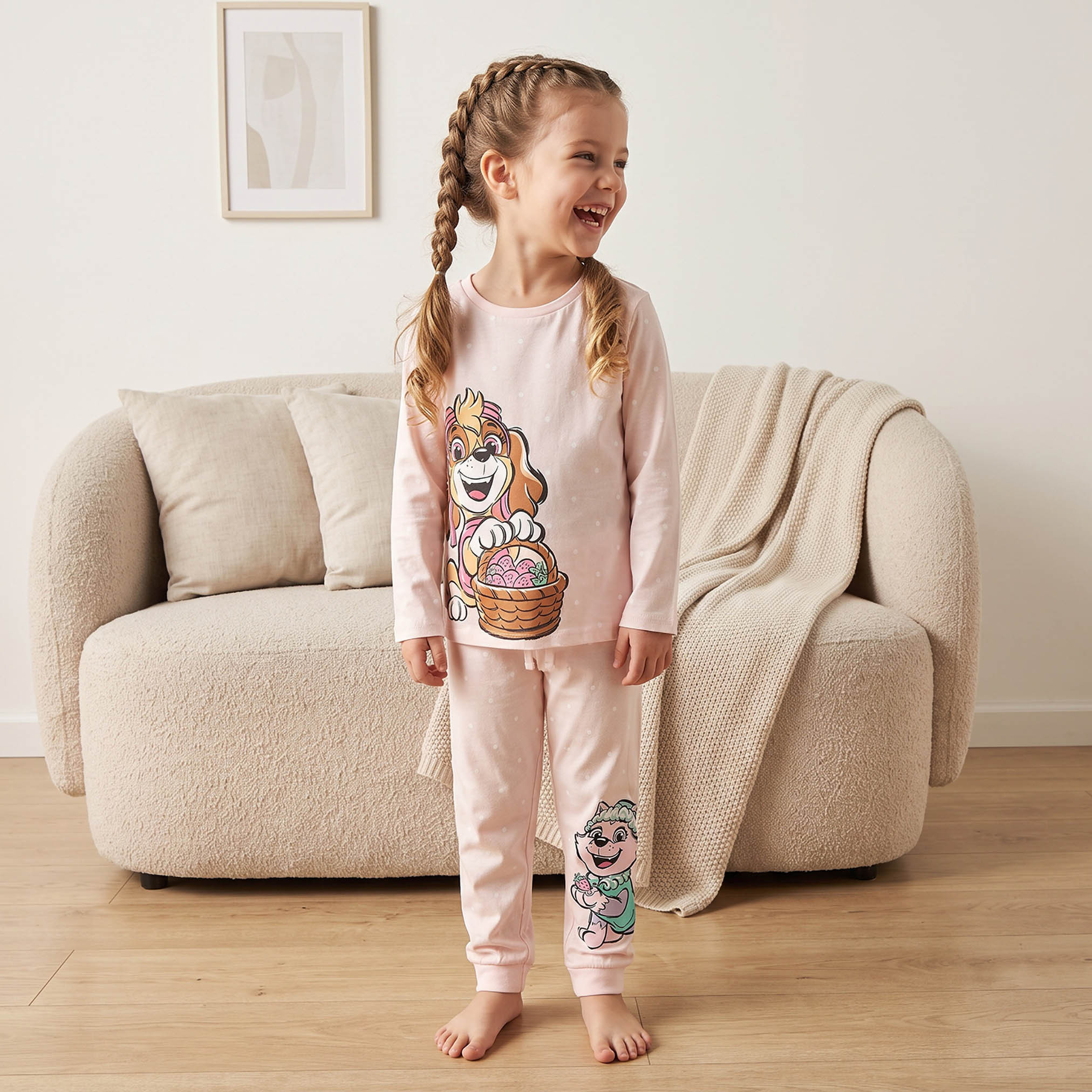 Pack of 2 Cotton Crew Neck Long Sleeves Pyjama Set with PAW Patrol Print-girls-clothing-nightwear-image-2