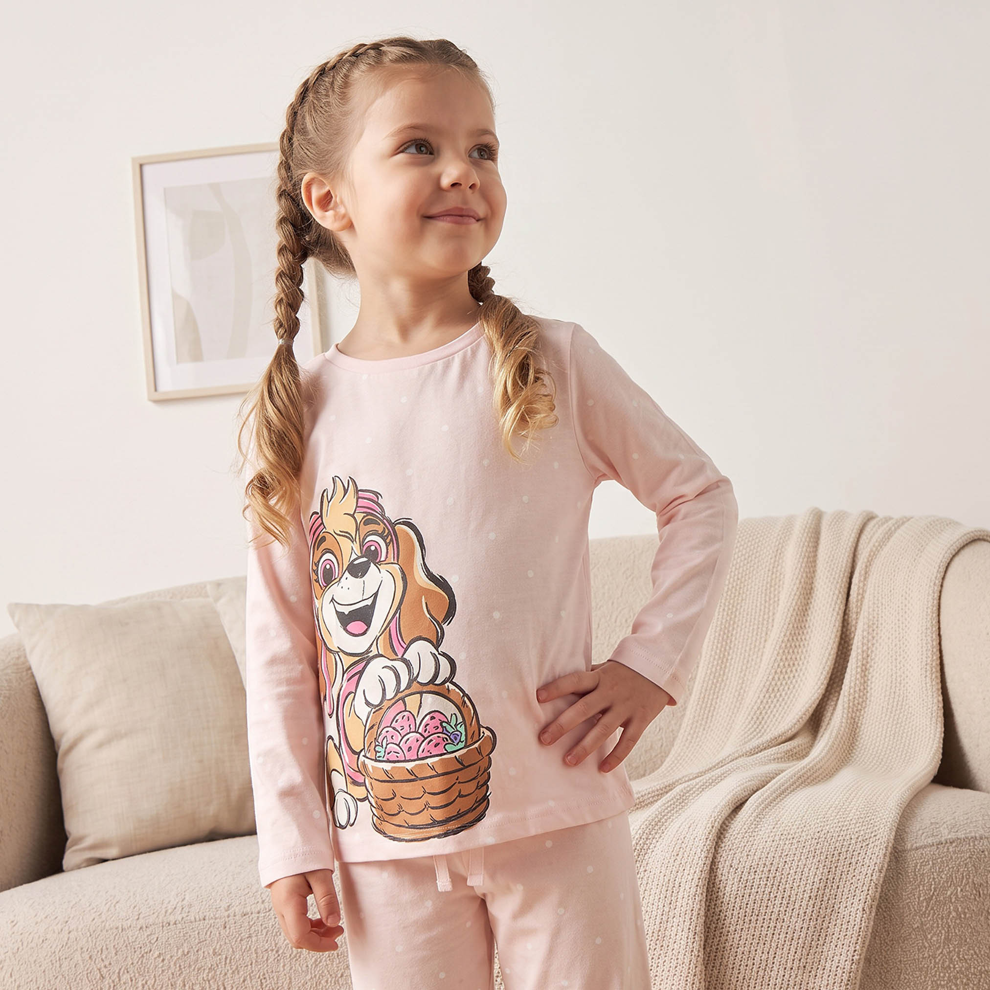 Pack of 2 Cotton Crew Neck Long Sleeves Pyjama Set with PAW Patrol Print-girls-clothing-nightwear-image-4