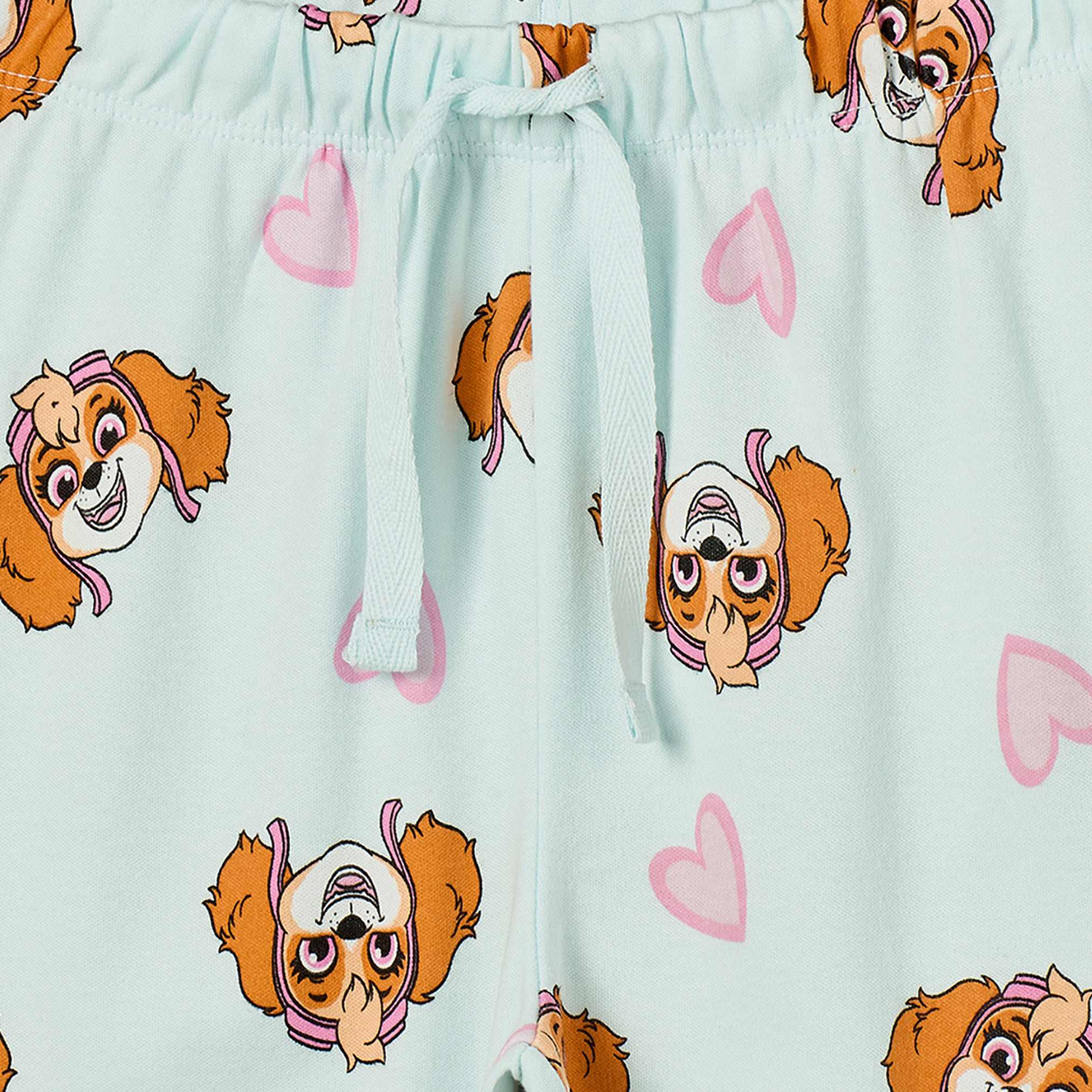 طقم بيجاما قطني بياقة مستديرة وأكمام طويلة بطبعة سكاي-girls-clothing-nightwear-image-6