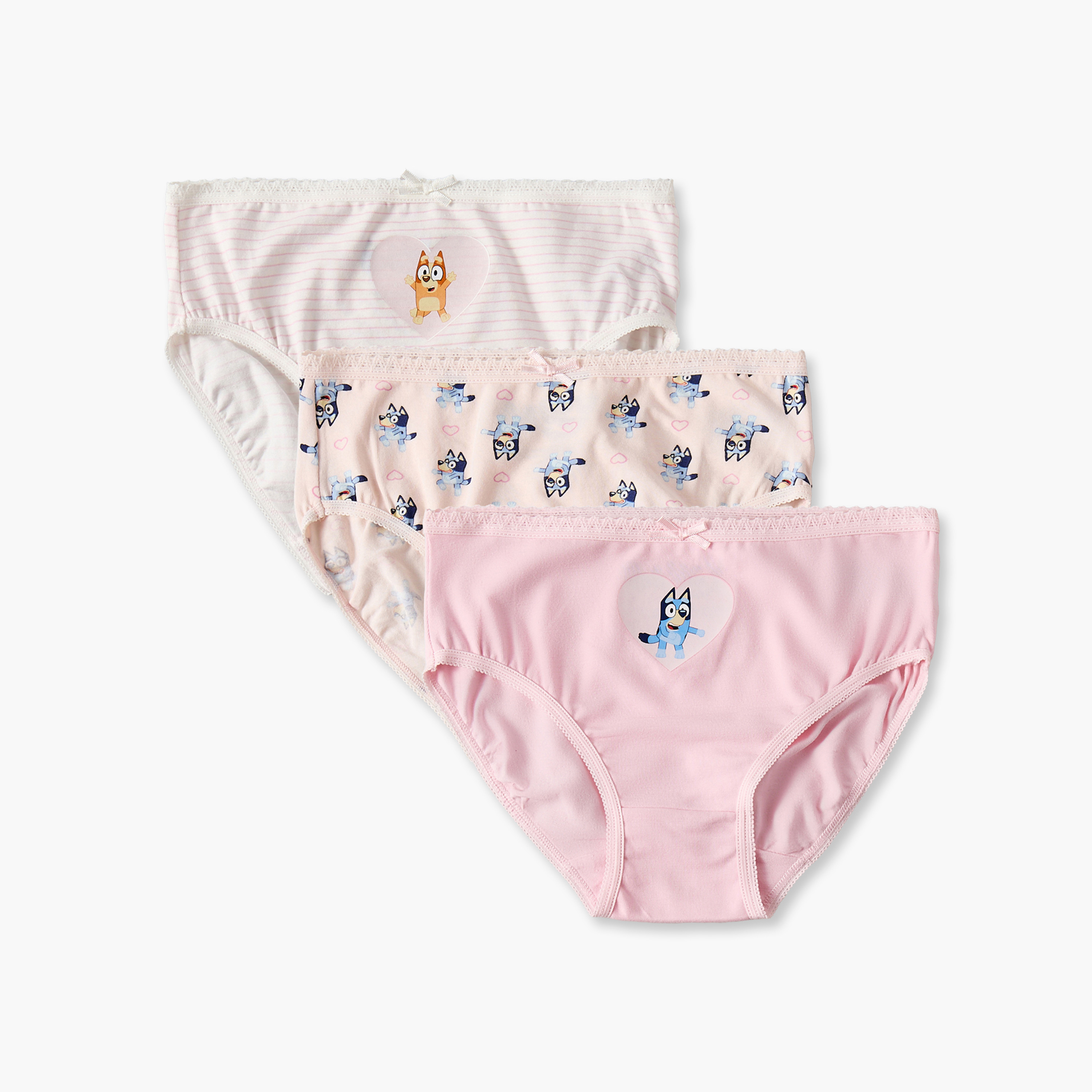Pack of 3 Bluey Panties with Lace Trim-girls-clothing-innerwear-panties-image-1