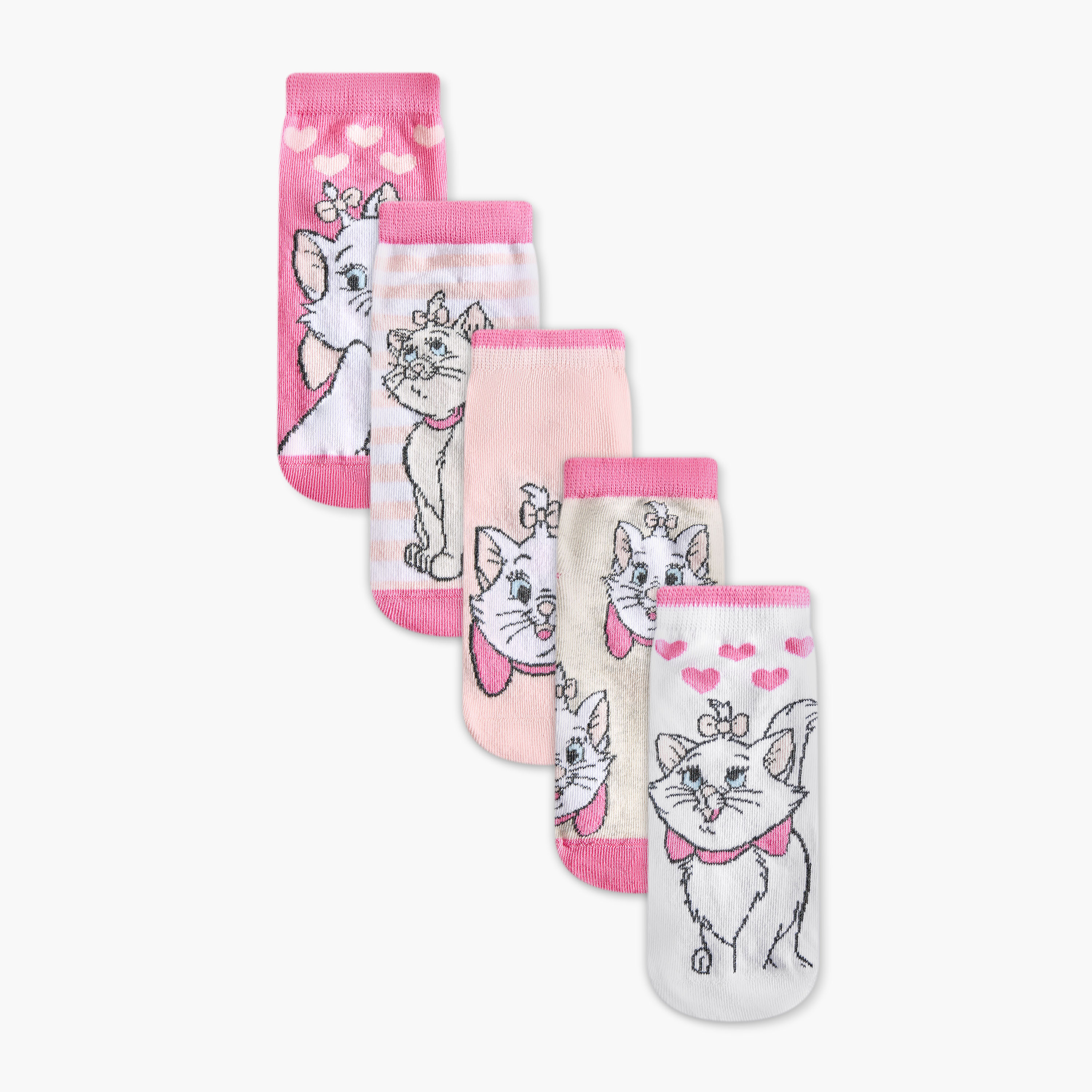 Pack of 5 Disney Baby Girls Socks Marie Print-girls-accessories-socks-image-1