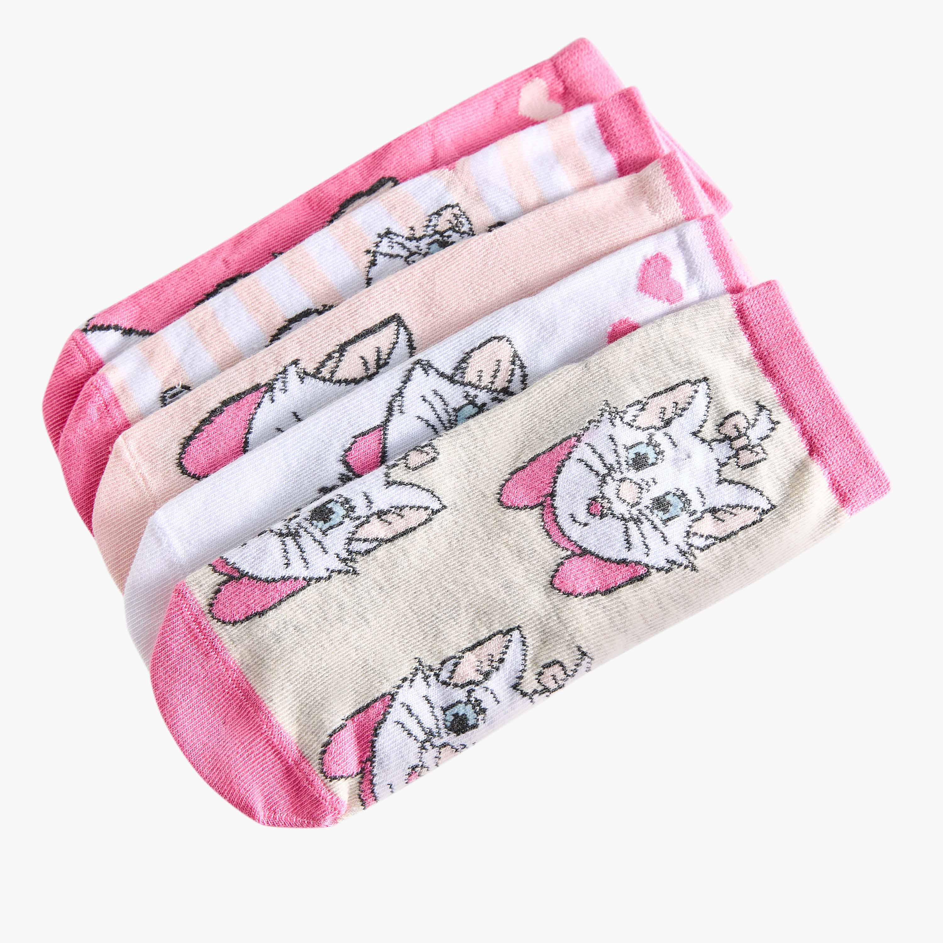 Pack of 5 Disney Baby Girls Socks Marie Print-girls-accessories-socks-image-4