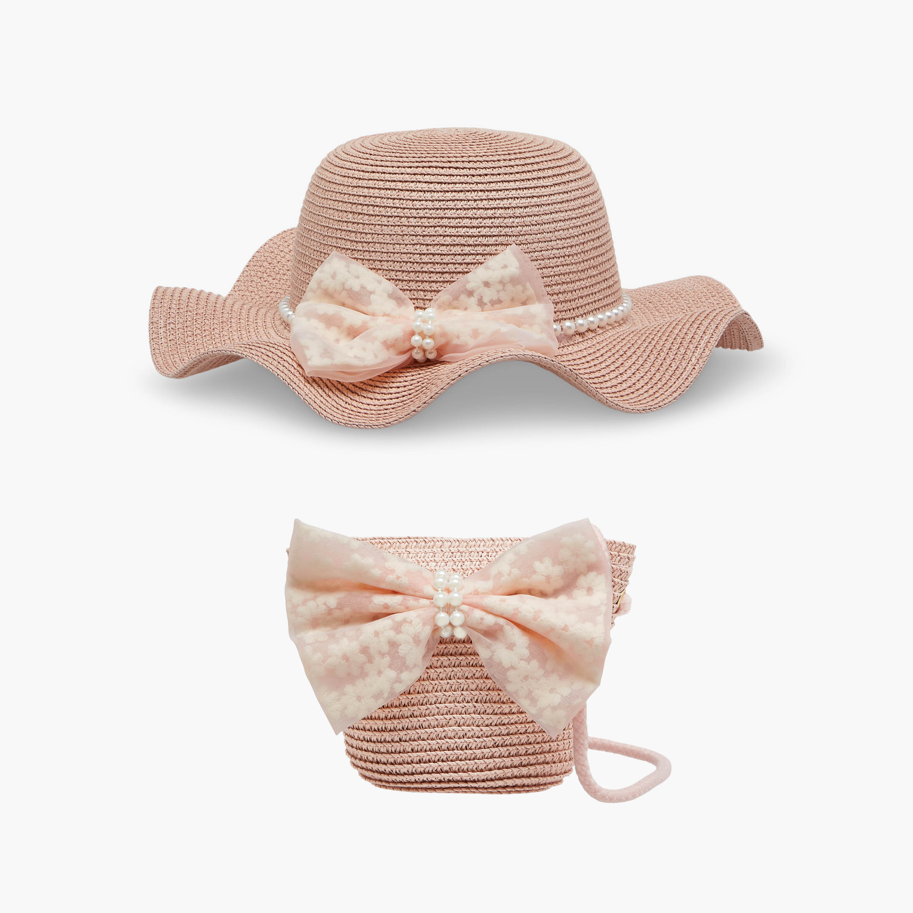 قبعة بفيونكة مع شنطة من جونيورز-girls-accessories-caps-image-10