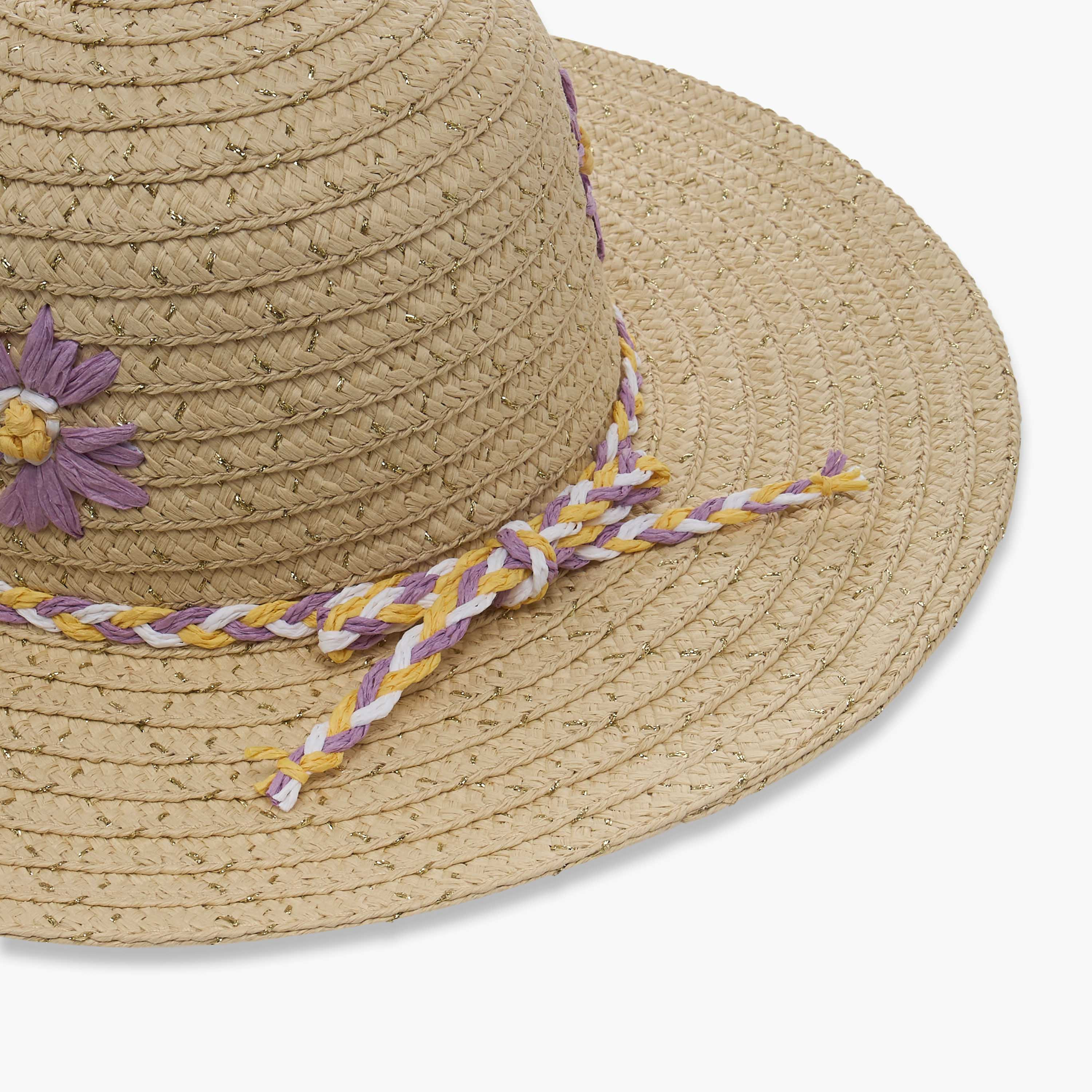 قبعة مزينة بتفاصيل زهور من جونيورز-girls-accessories-caps-image-5