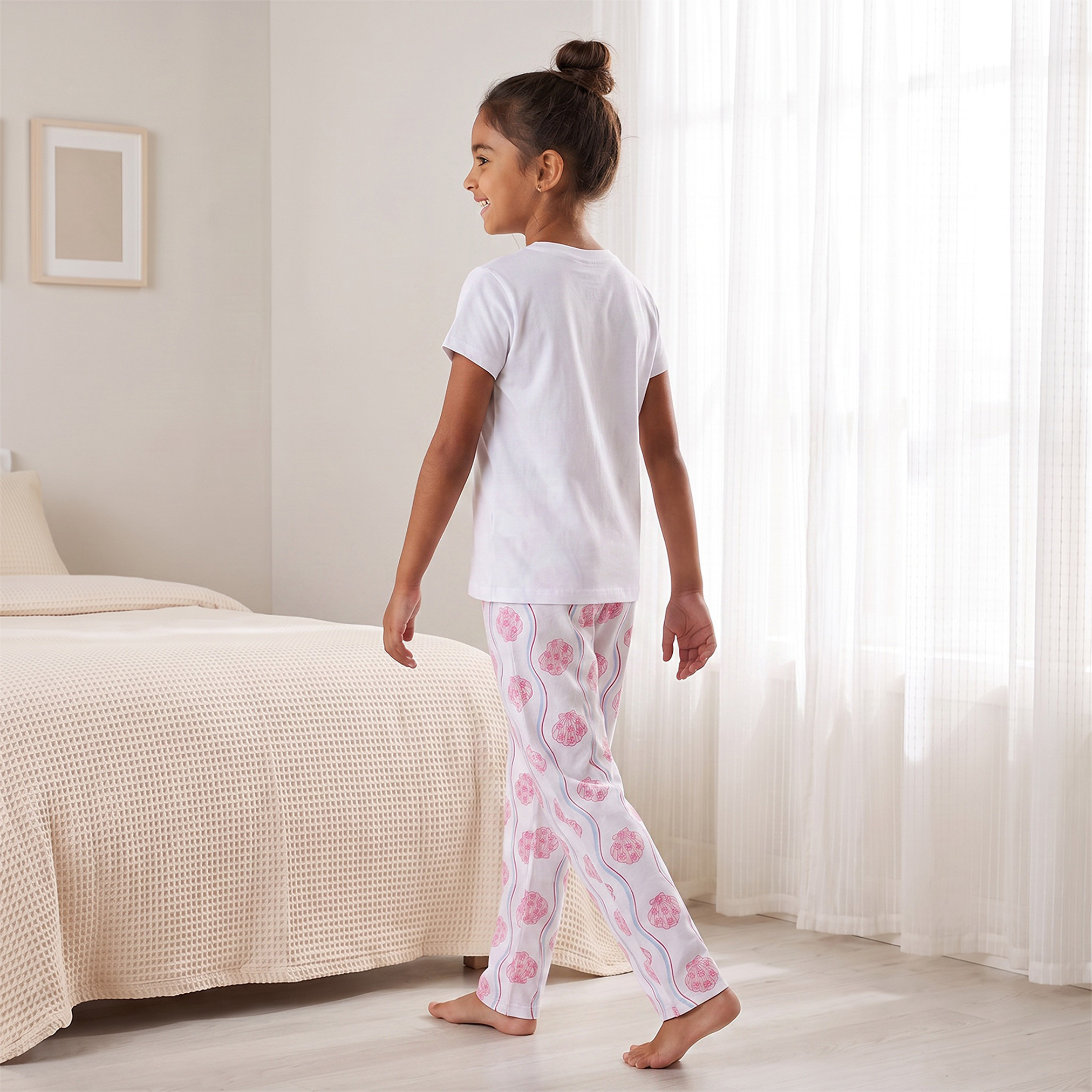 Pack of 2 Juniors Round Neck Short Sleeves Pyjama Set with Seashell Print-boys-clothing-nightwear-image-6