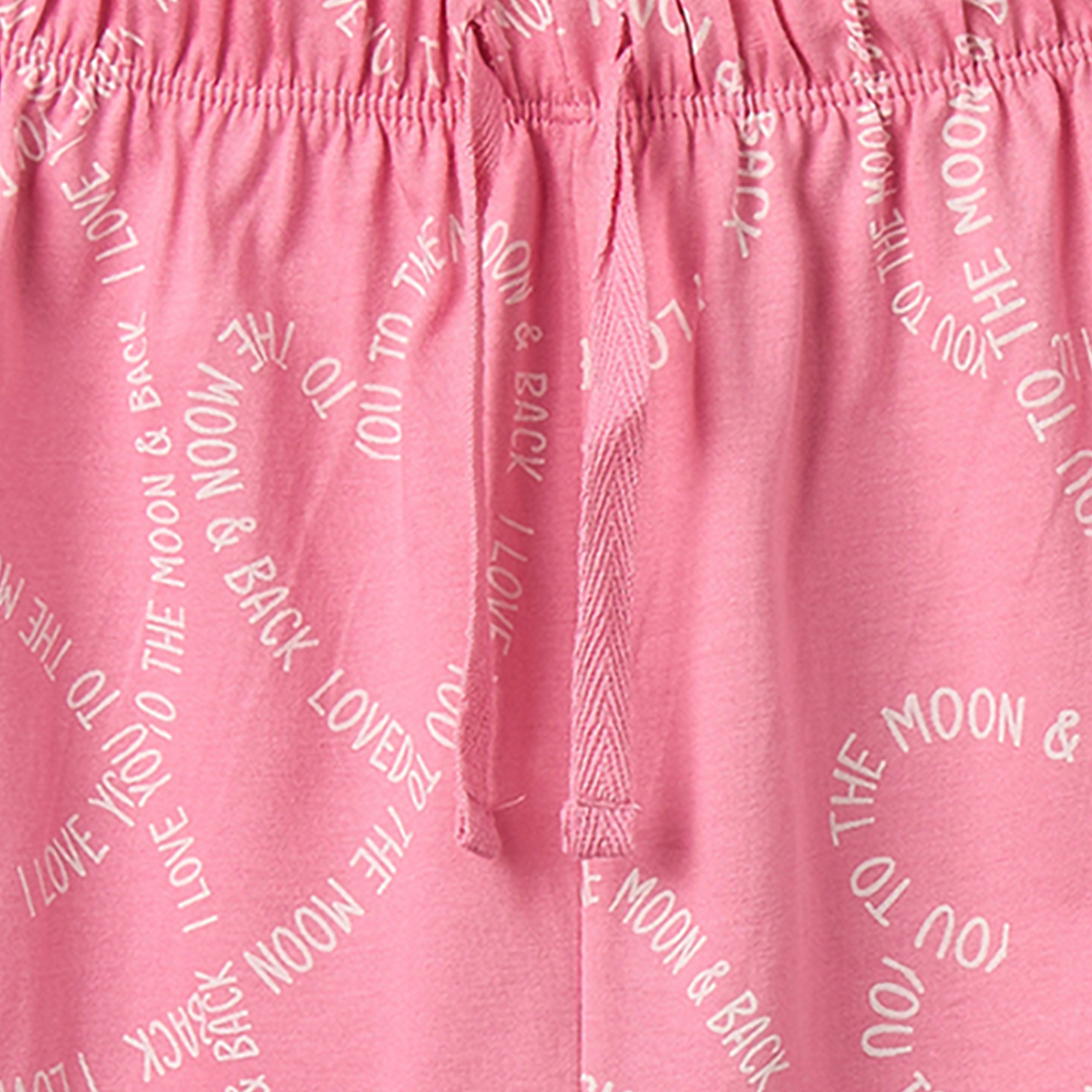 Juniors Cotton Crew Neck Short Sleeves Pyjama Set with Print-girls-clothing-nightwear-image-6