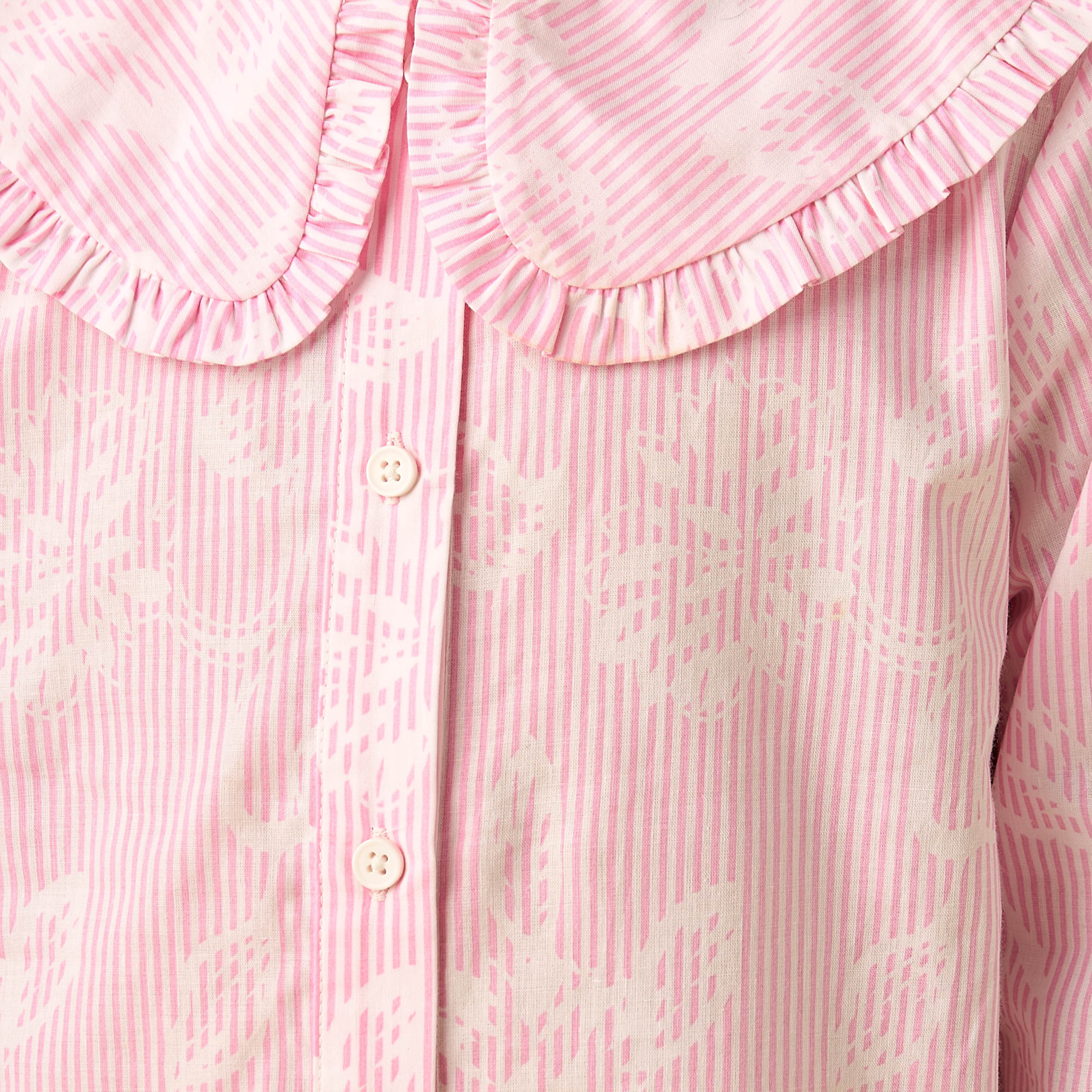 Juniors Cotton Sailor Collar Long Sleeve Night Dress with Button Closure-girls-clothing-nightwear-image-5