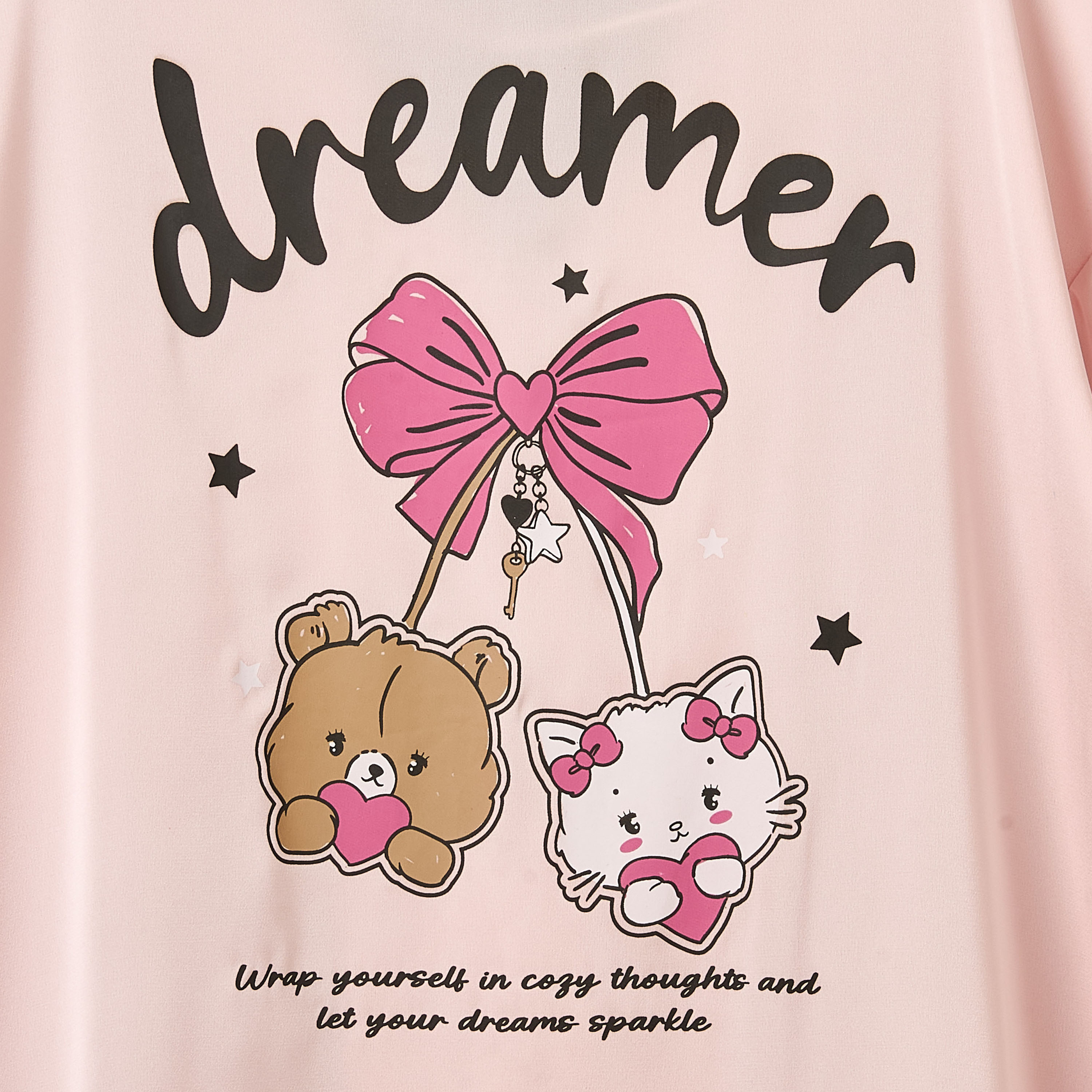 قميص نوم قطن بياقة عادية وأكمام طويلة وطبعات جرافيك من جونيورز-girls-clothing-nightwear-image-3