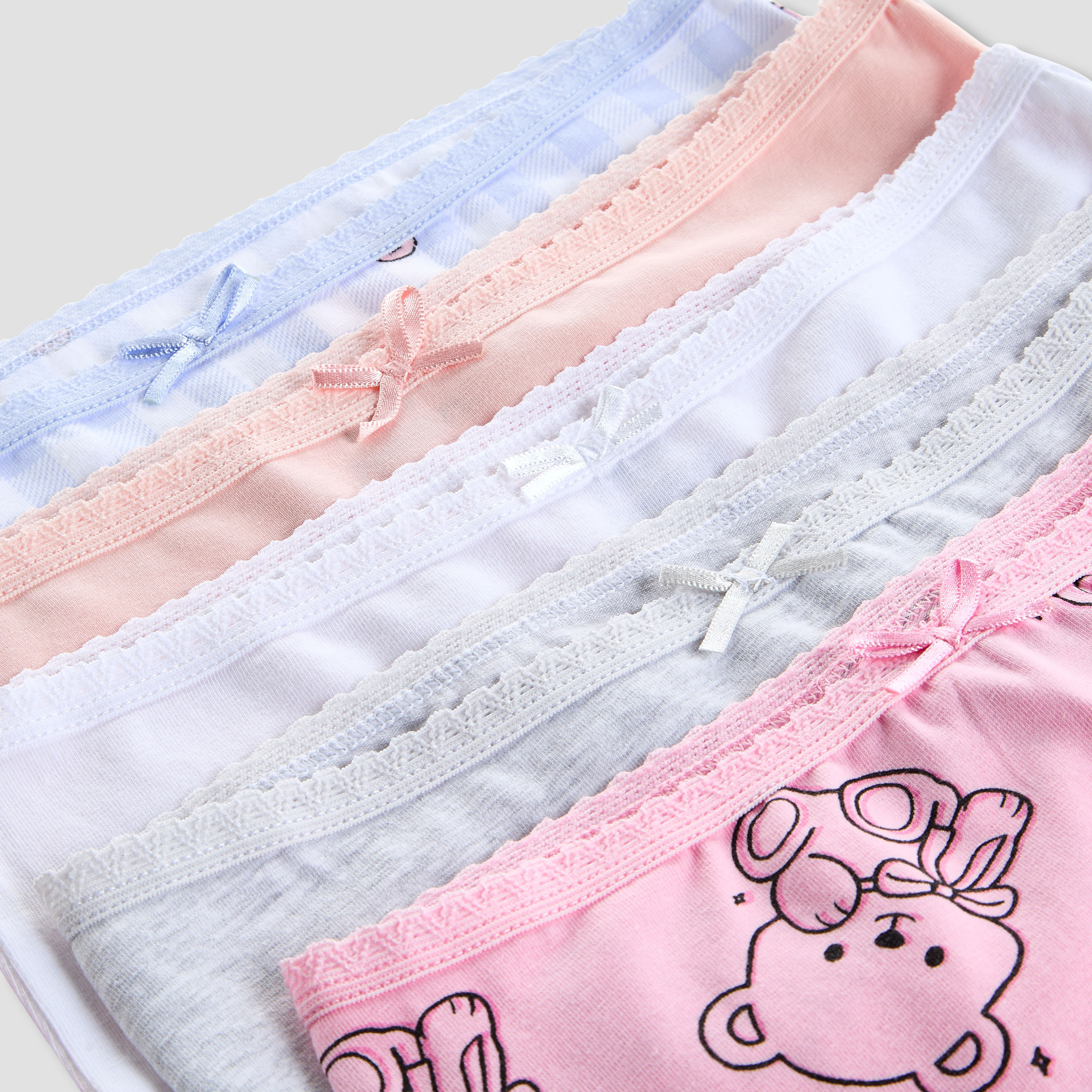 Pack of 5 Juniors Cotton Boxers with Bear Print-girls-clothing-innerwear-panties-image-7