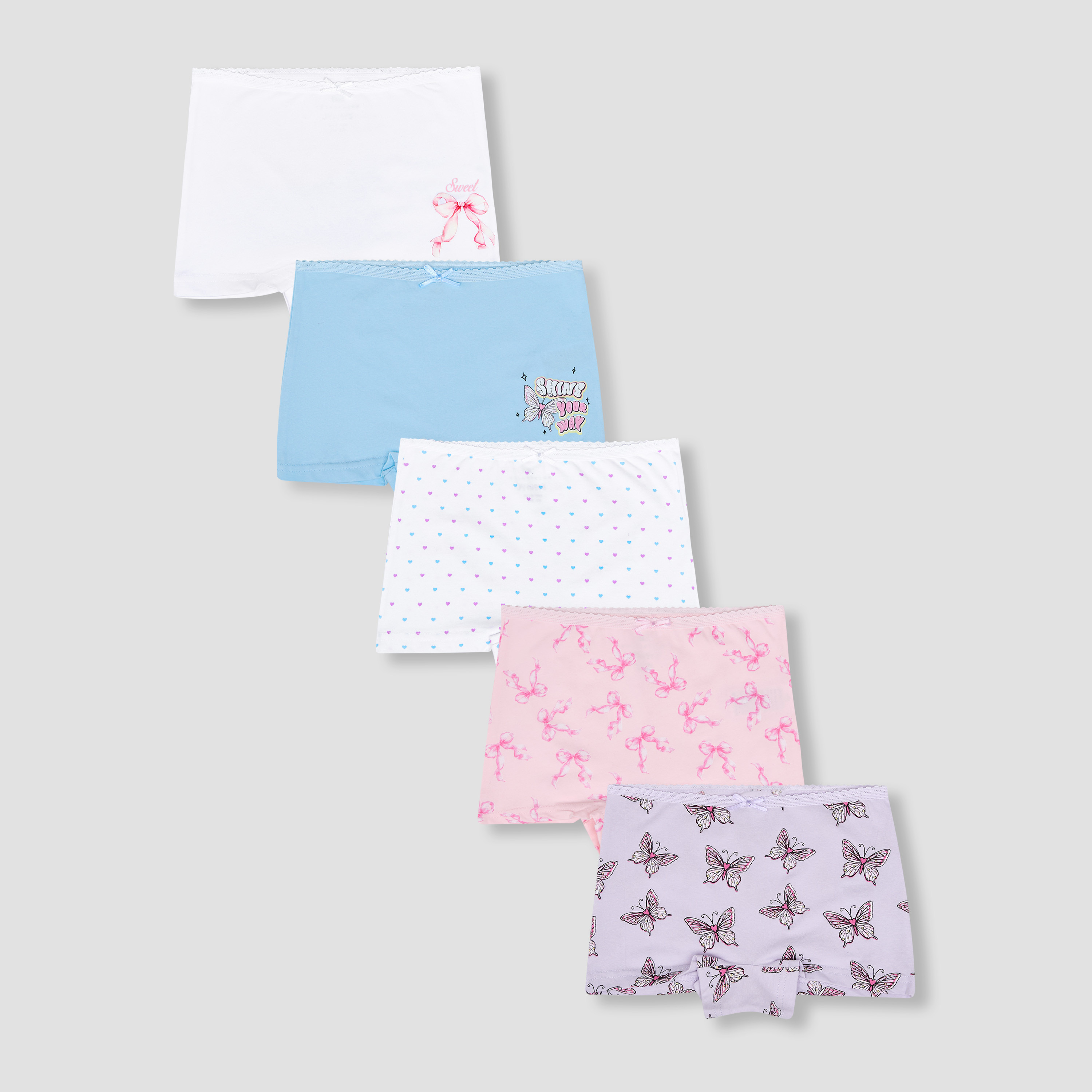 Pack of 5 Juniors Cotton Boxer Briefs with Print-girls-clothing-innerwear-panties-image-1