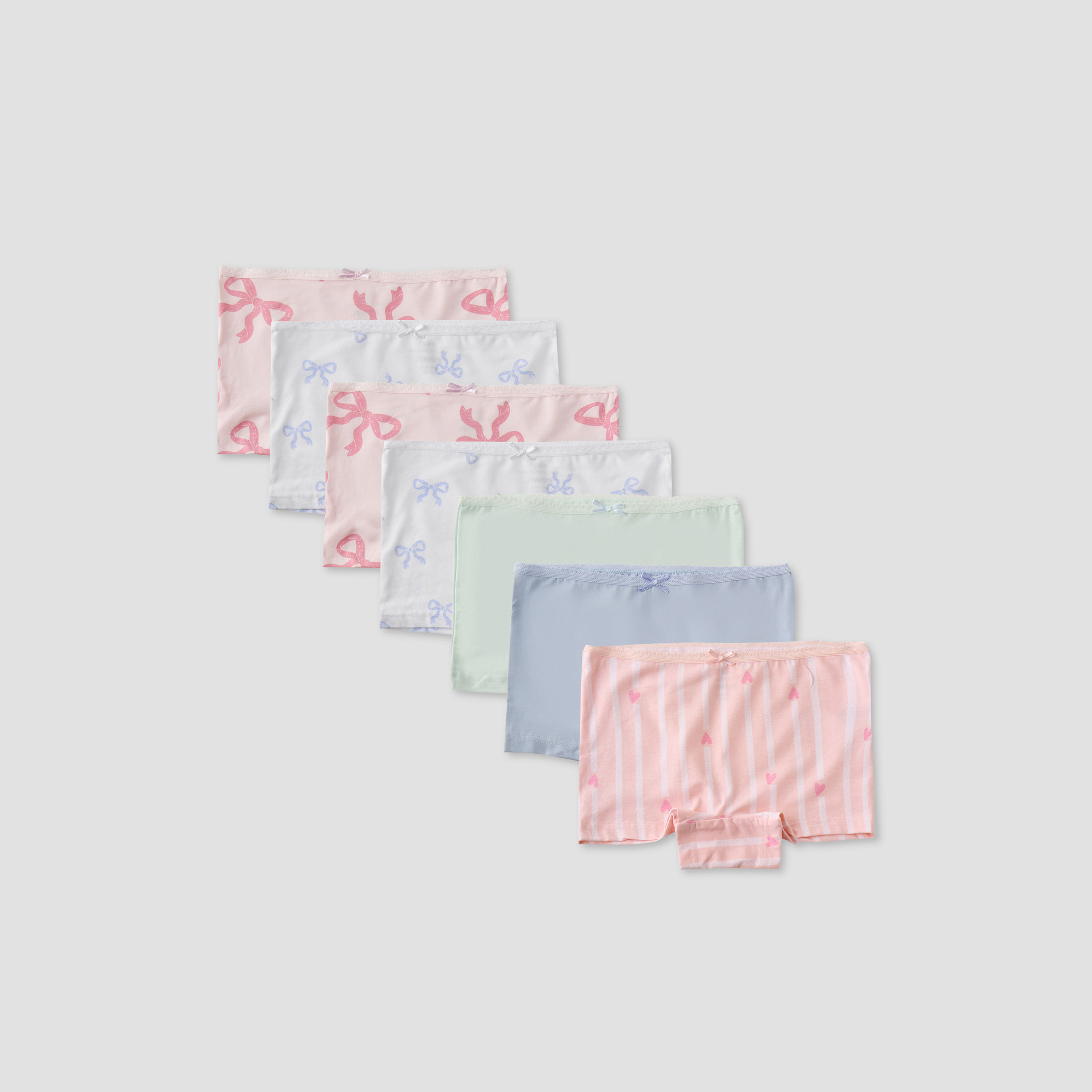 Pack of 7 Juniors Cotton Briefs with Bow Print-girls-clothing-innerwear-panties-image-1