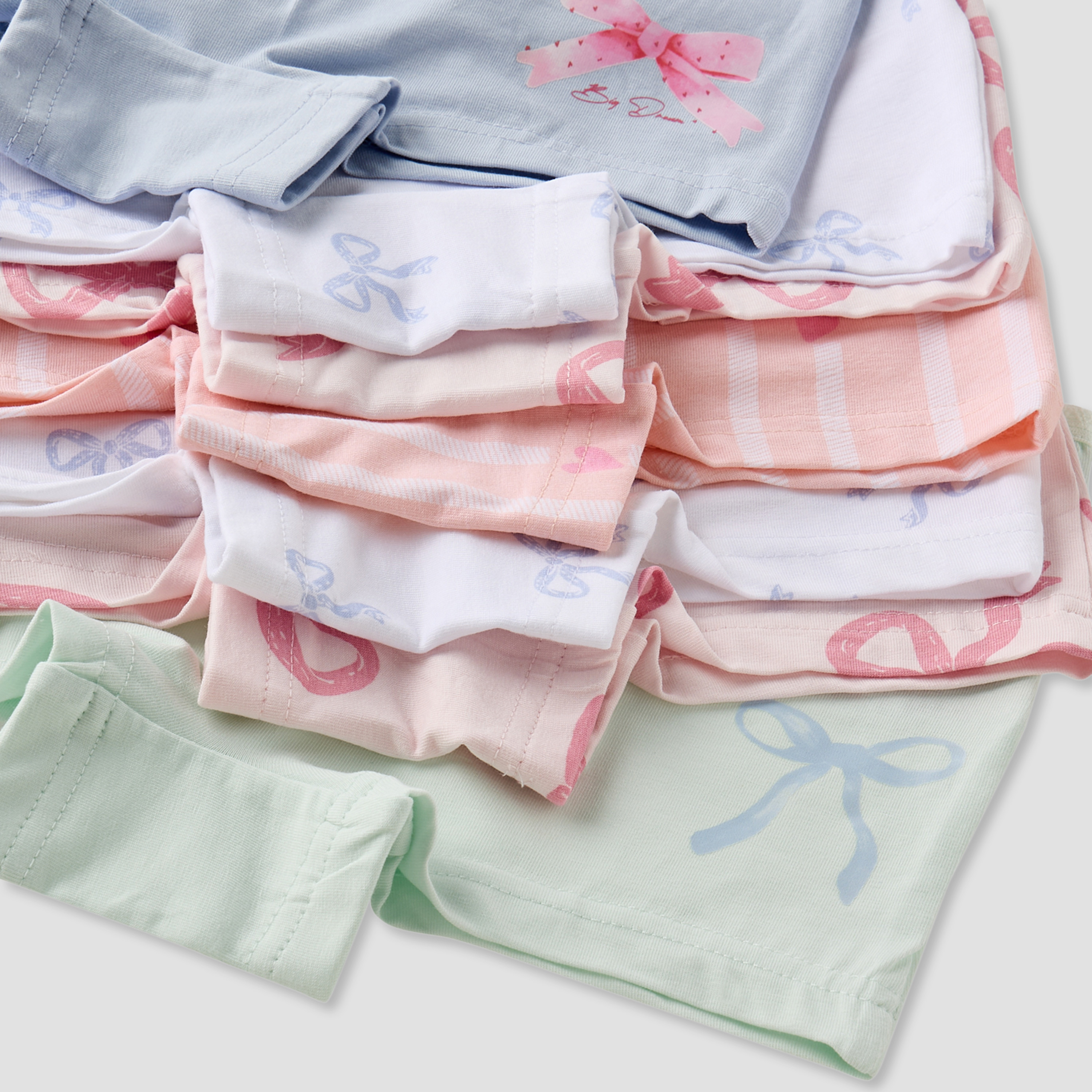 Pack of 7 Juniors Cotton Briefs with Bow Print-girls-clothing-innerwear-panties-image-8