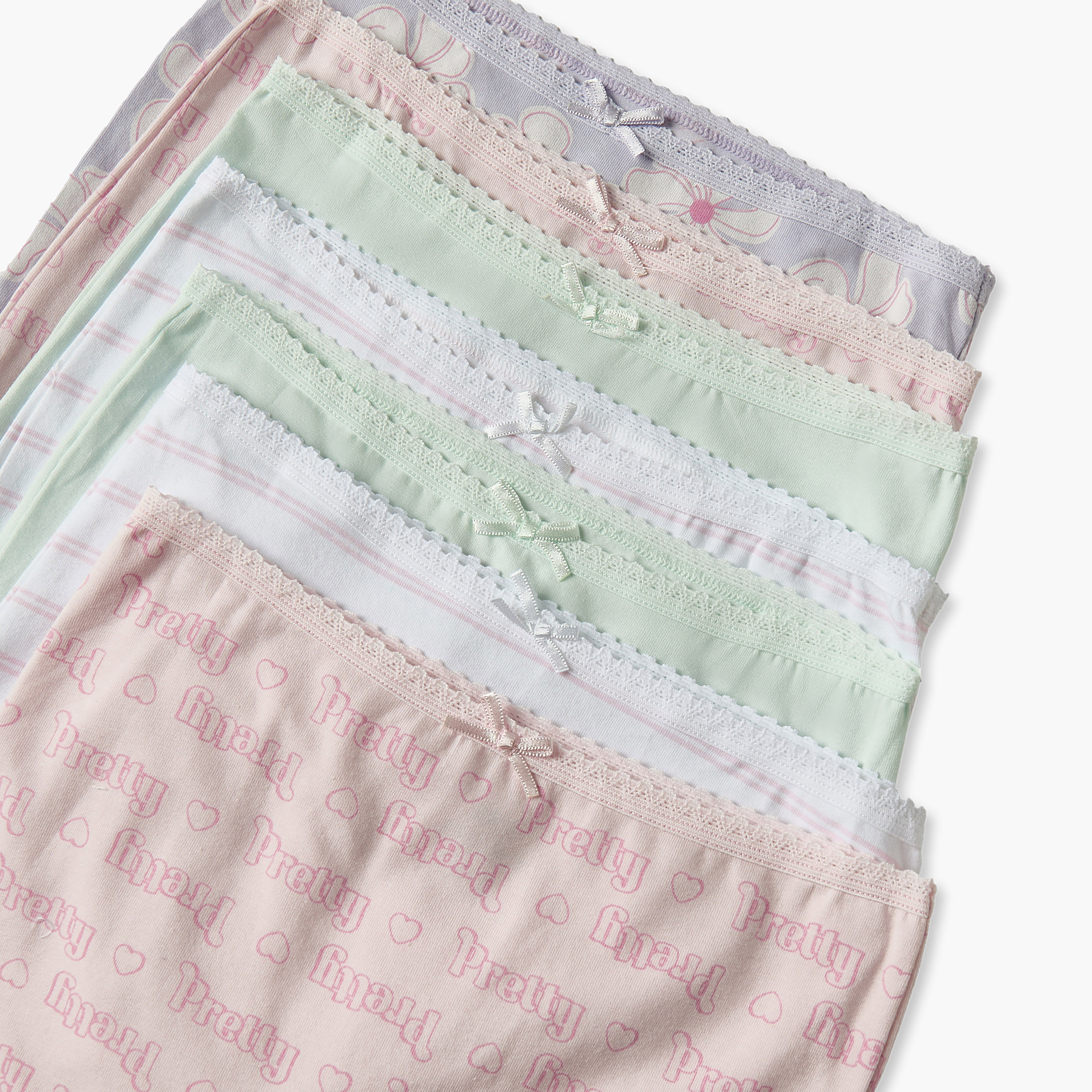 Pack of 7 Juniors Cotton Boyshort Briefs with Assorted Prints-girls-clothing-innerwear-panties-image-8