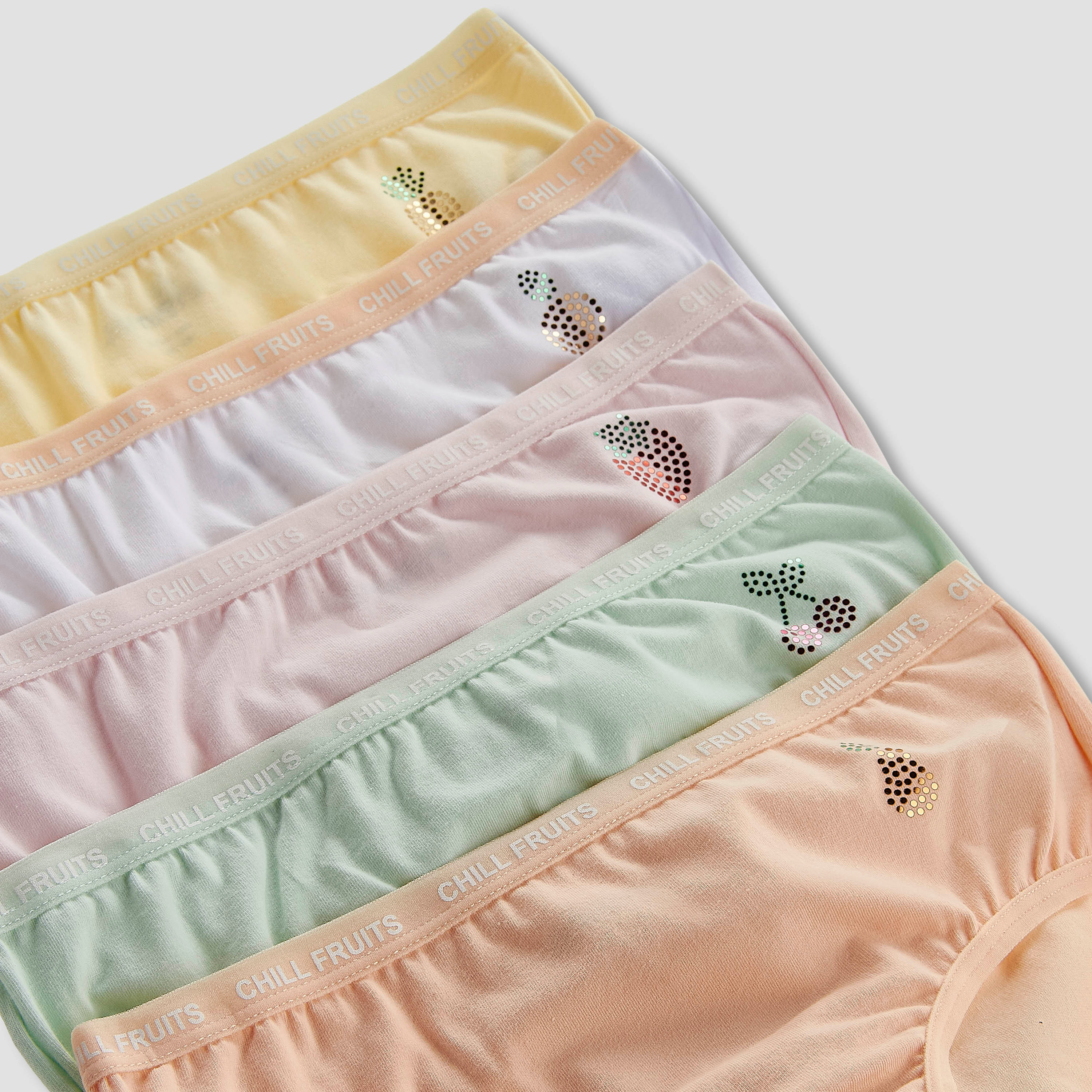 Pack of 5 Juniors Cotton Briefs with Fruit Print-girls-clothing-innerwear-panties-image-7