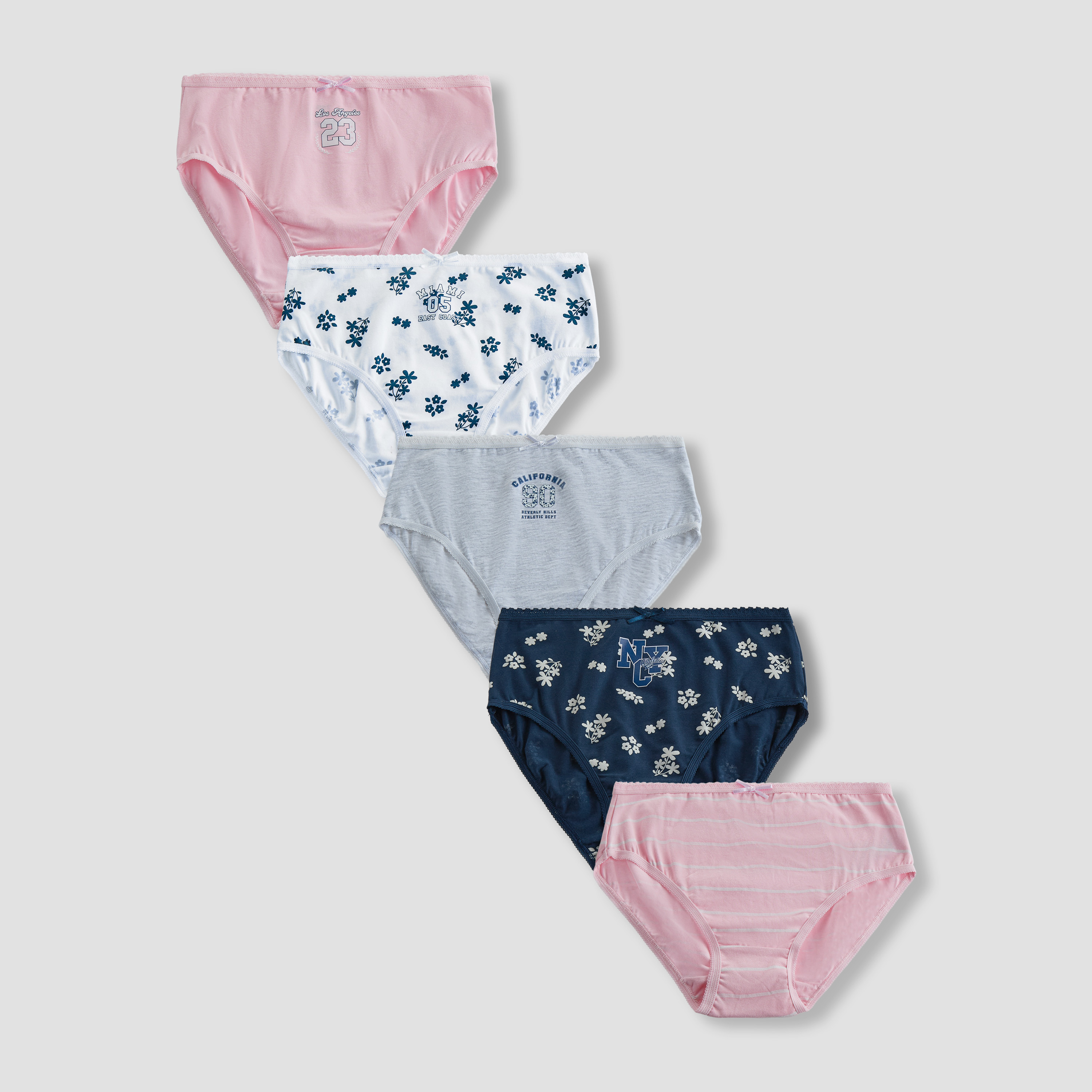 Pack of 5 Juniors Cotton Briefs with Assorted Prints-girls-clothing-innerwear-panties-image-1