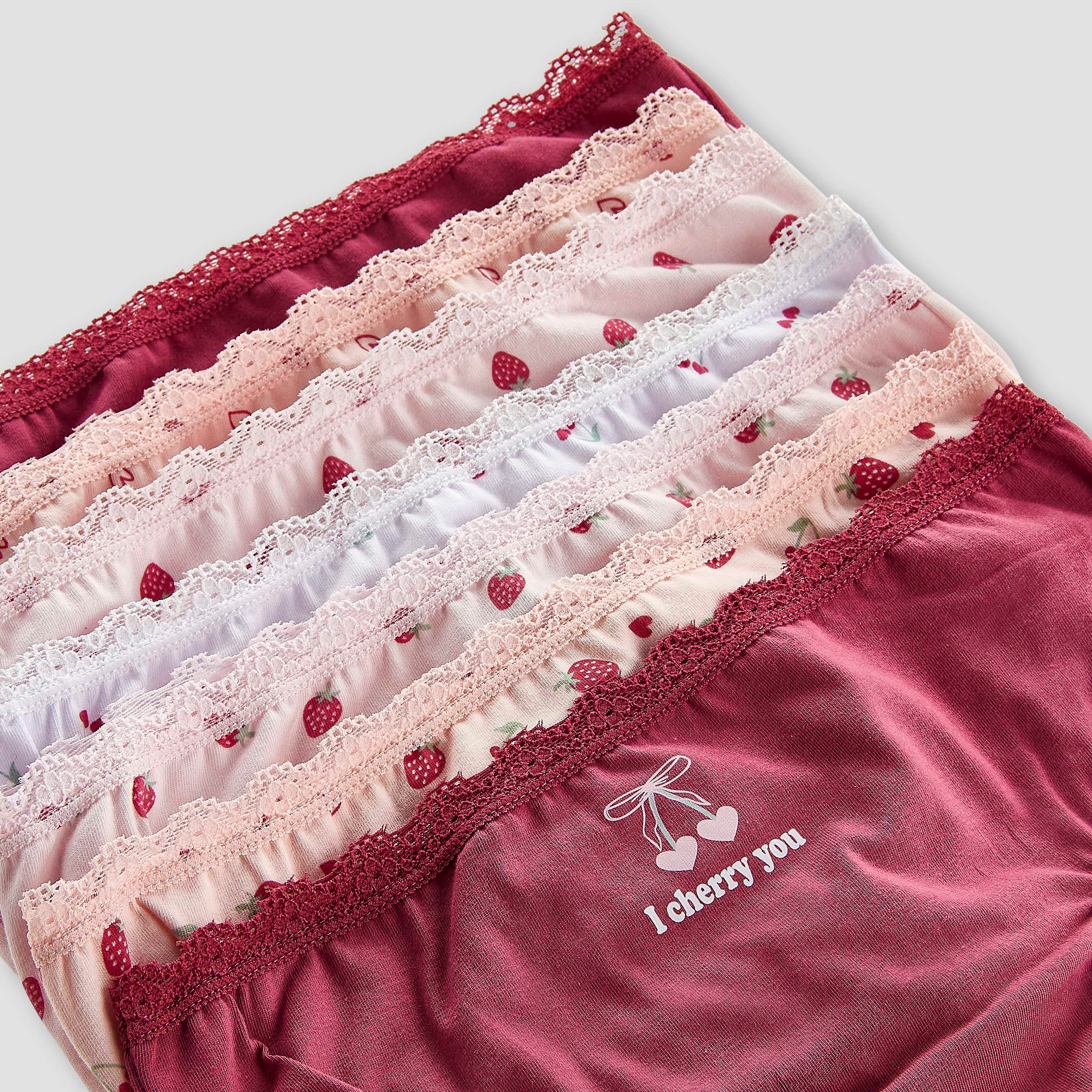 Pack of 7 Juniors Cotton Briefs with Fruit Print-girls-clothing-innerwear-panties-image-6