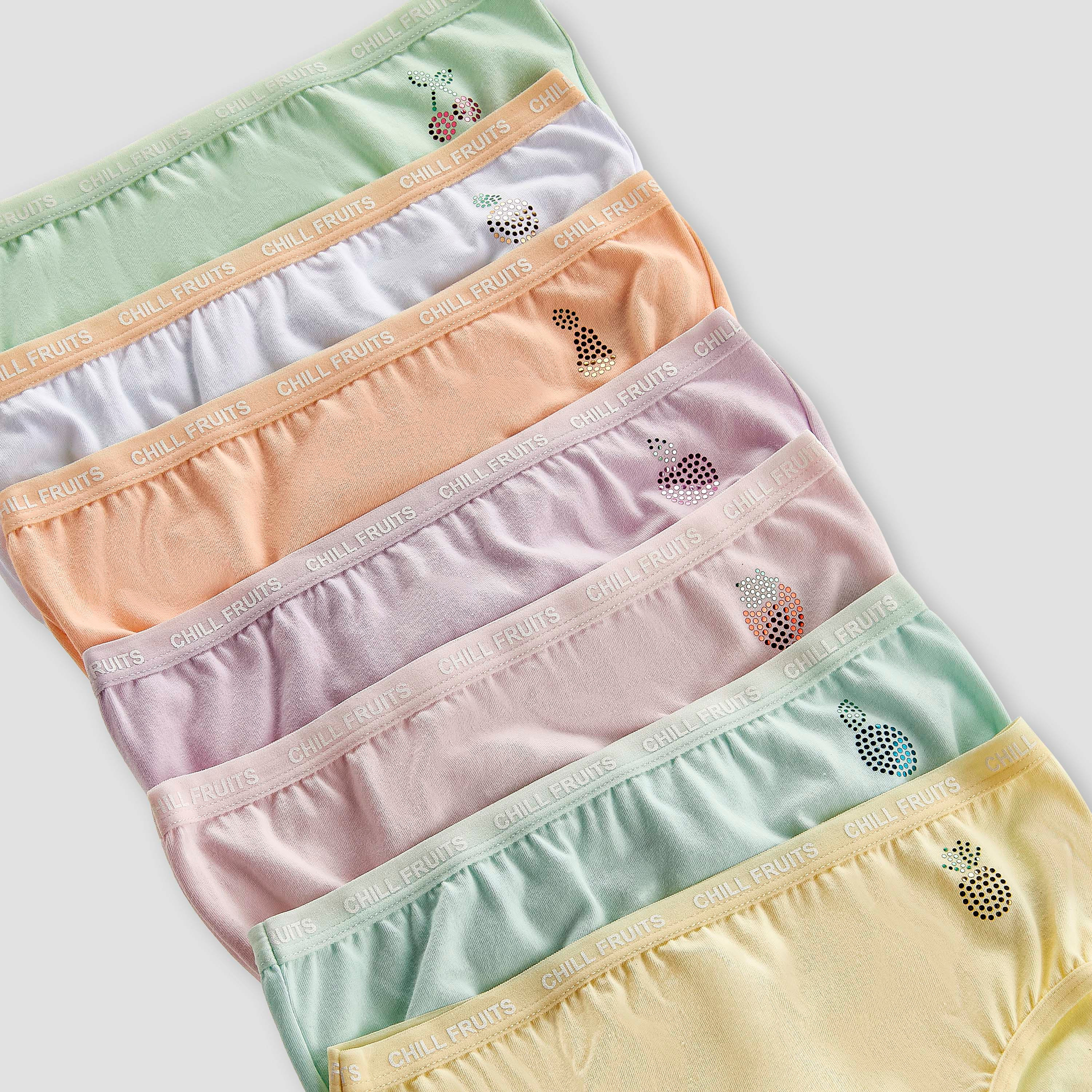 Pack of 7 Juniors Cotton Briefs with Embellished Fruit-girls-clothing-innerwear-panties-image-9