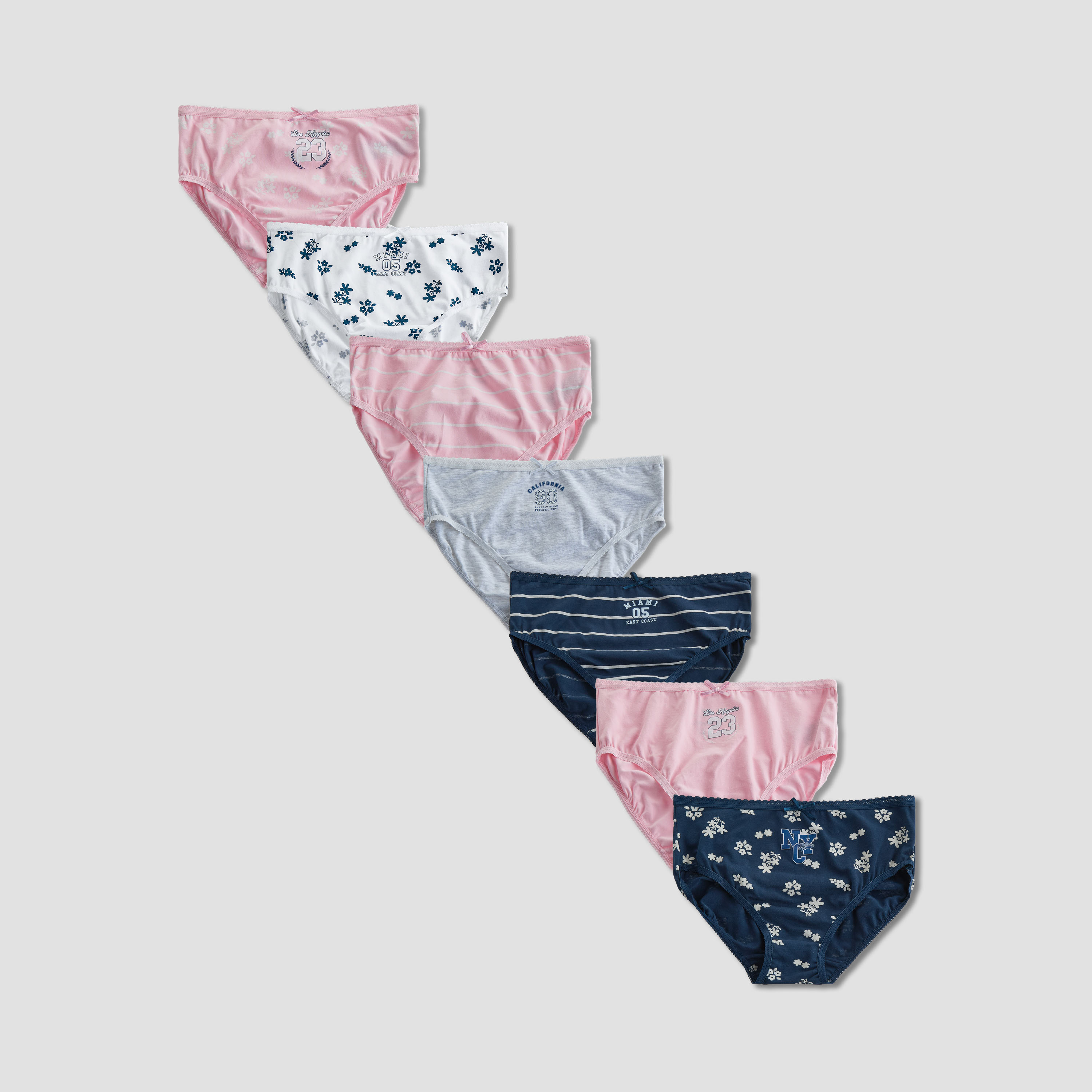 Pack of 7 Juniors Cotton Briefs with Assorted Prints-girls-clothing-innerwear-panties-image-1