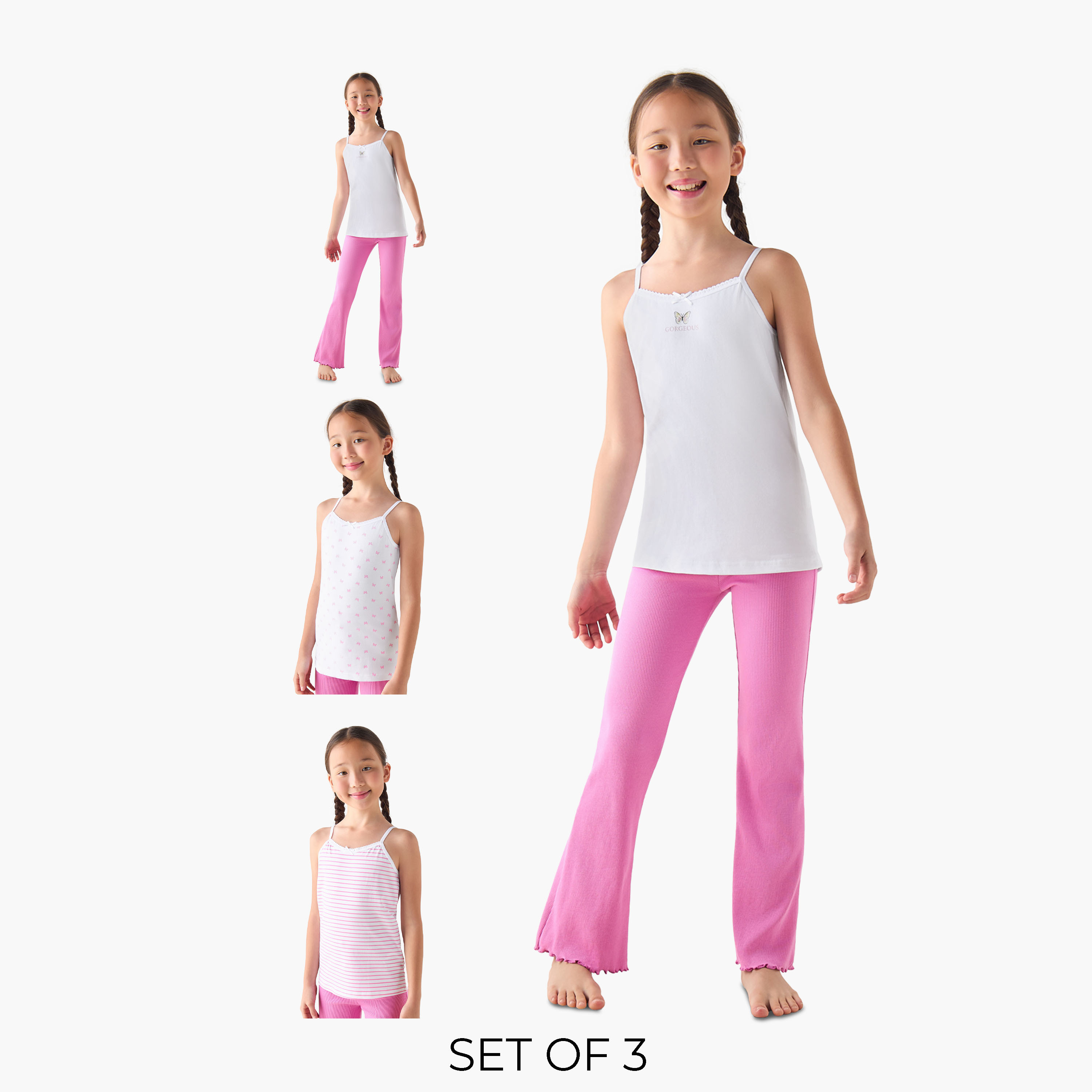 Pack of 3 Juniors Cotton Square Neck Vest with Assorted Print-girls-clothing-innerwear-vests-image-1