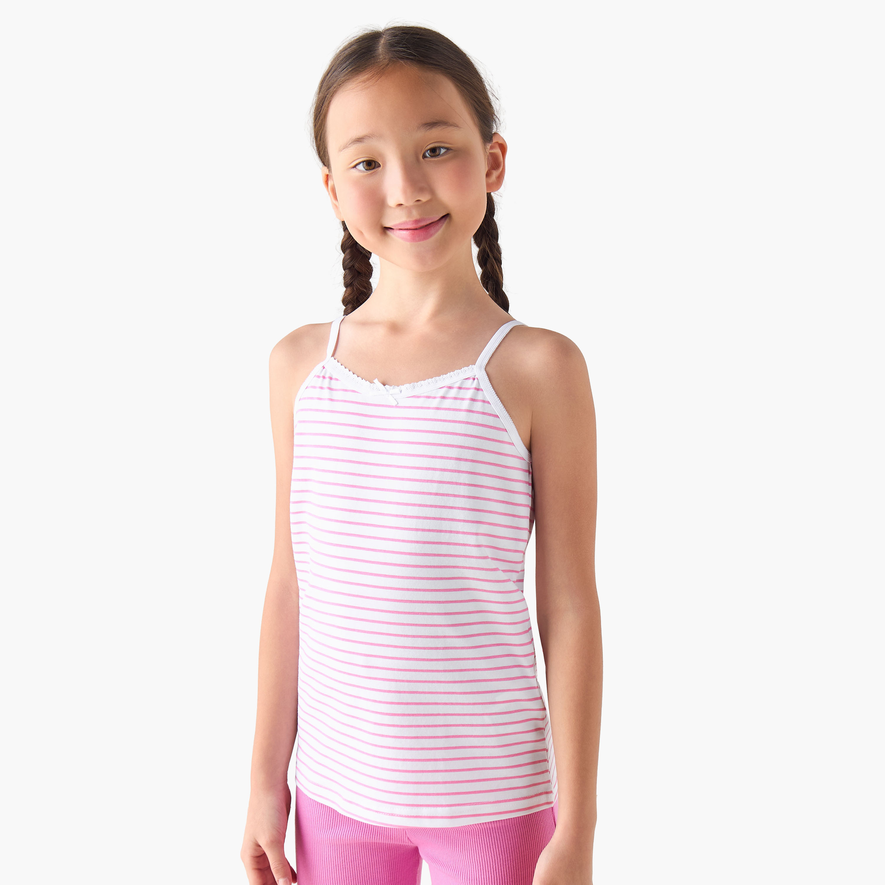 Pack of 3 Juniors Cotton Square Neck Vest with Assorted Print-girls-clothing-innerwear-vests-image-3