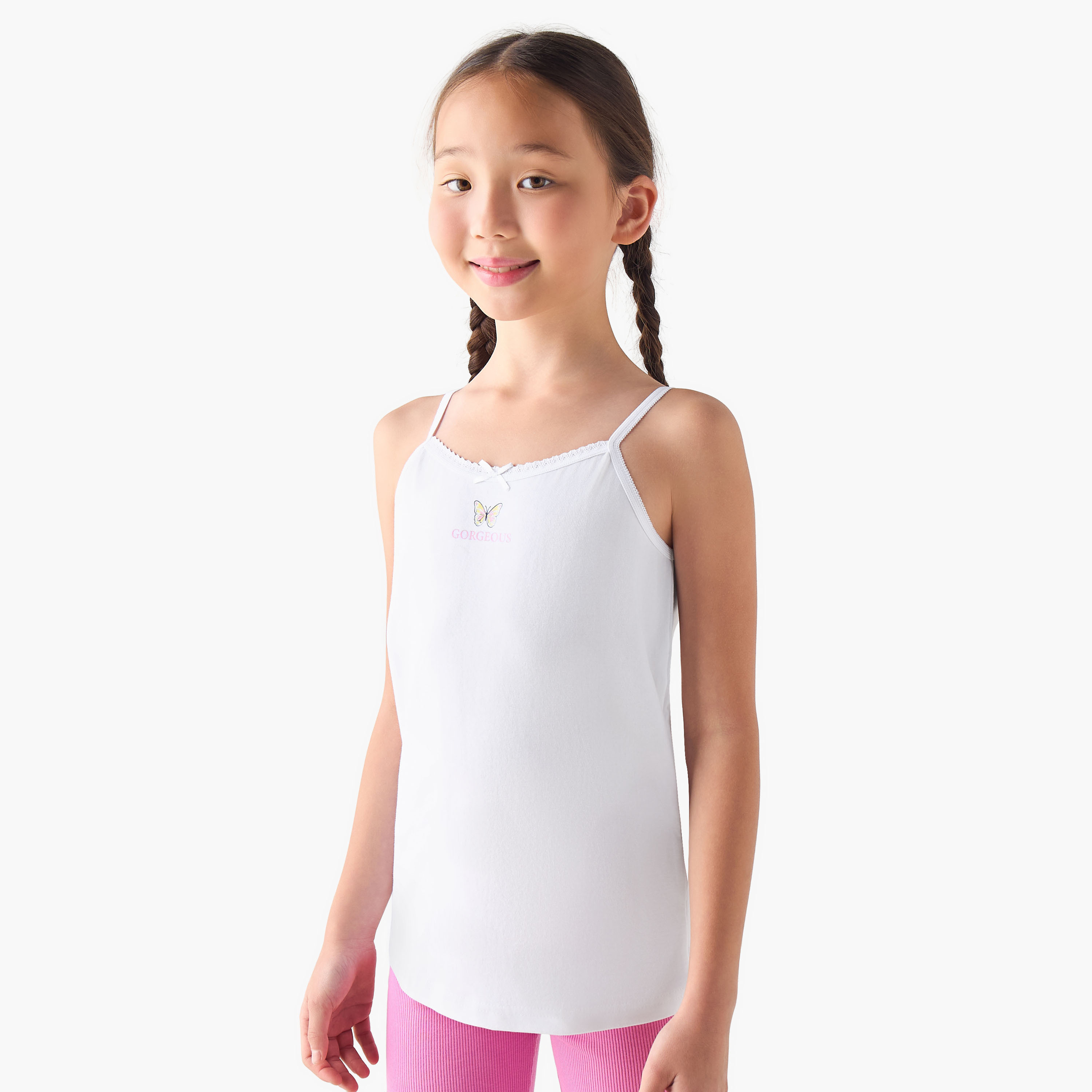 Pack of 3 Juniors Cotton Square Neck Vest with Assorted Print-girls-clothing-innerwear-vests-image-4