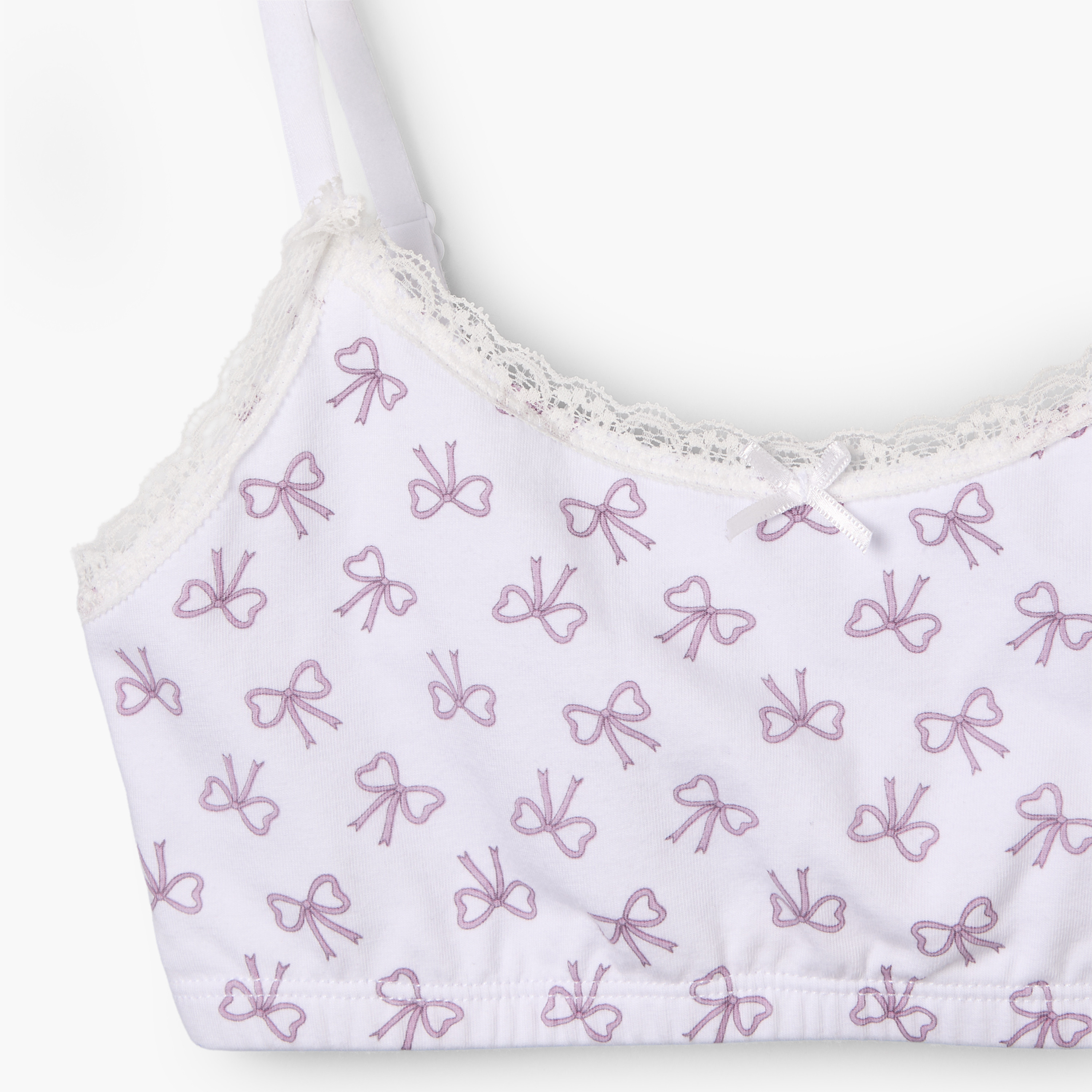 Pack of 2 Juniors Trainer Bra with Lace and Bow Trim-girls-clothing-innerwear-bras-image-6