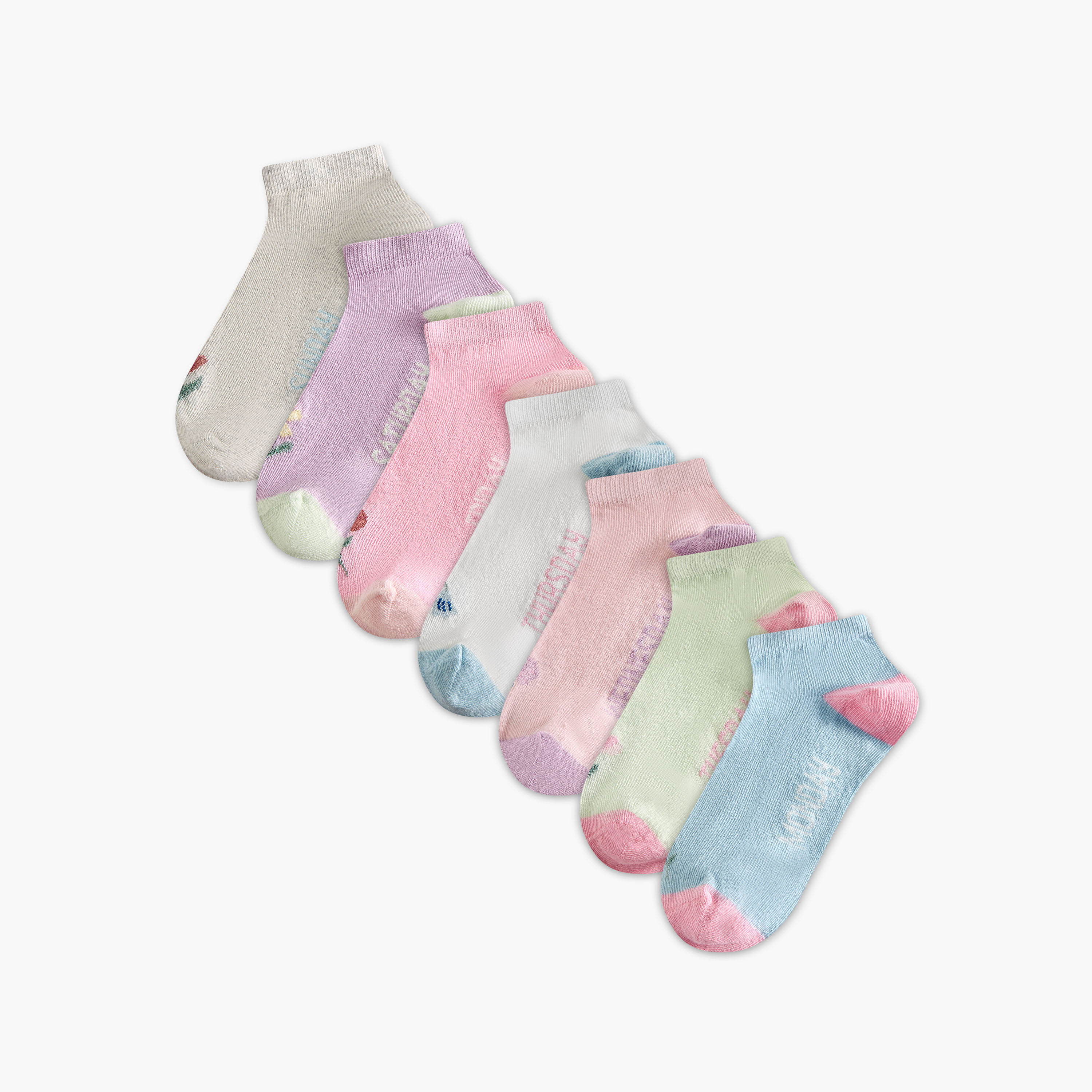 Pack of 7 Juniors Baby Girls Socks Days of the Week Print-baby-girls-accessories-socks-image-1